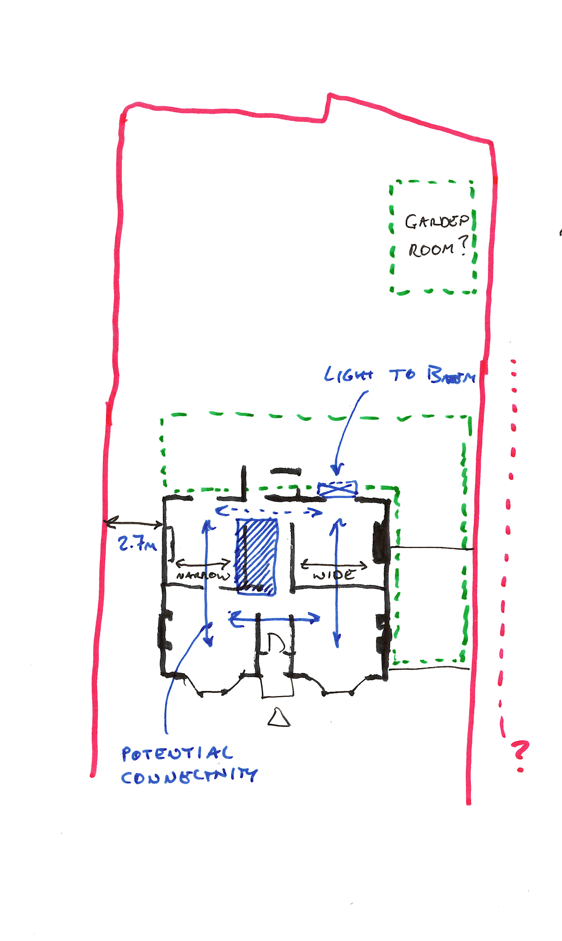 Concept sketch on ground floor by studio bark 