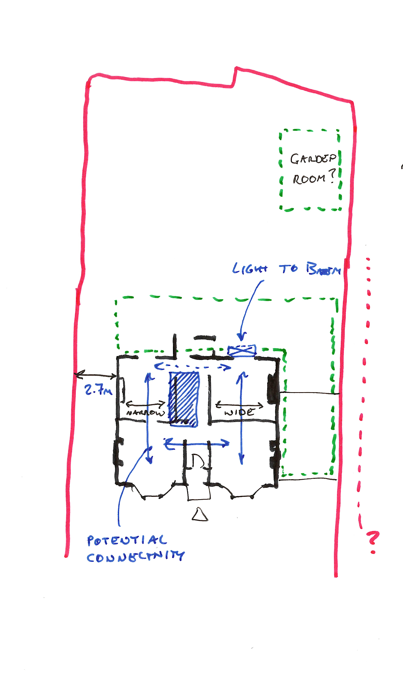 Concept sketch on ground floor by studio bark