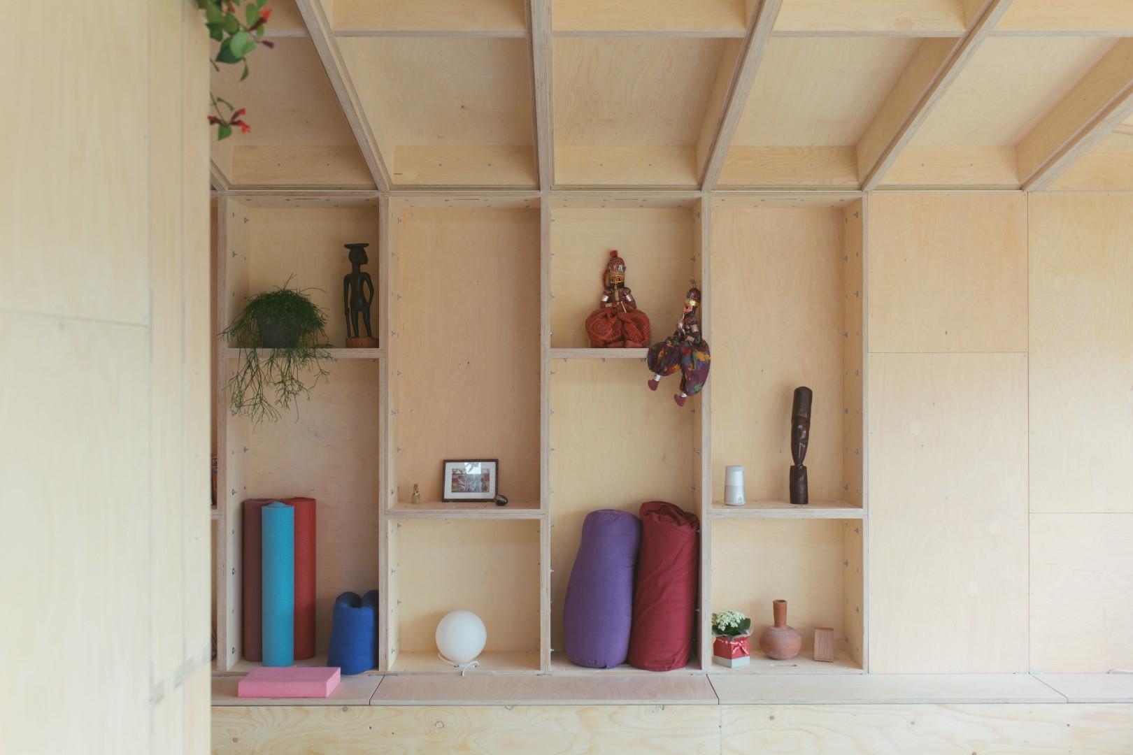 Shelving feature created using U-Build modular construction