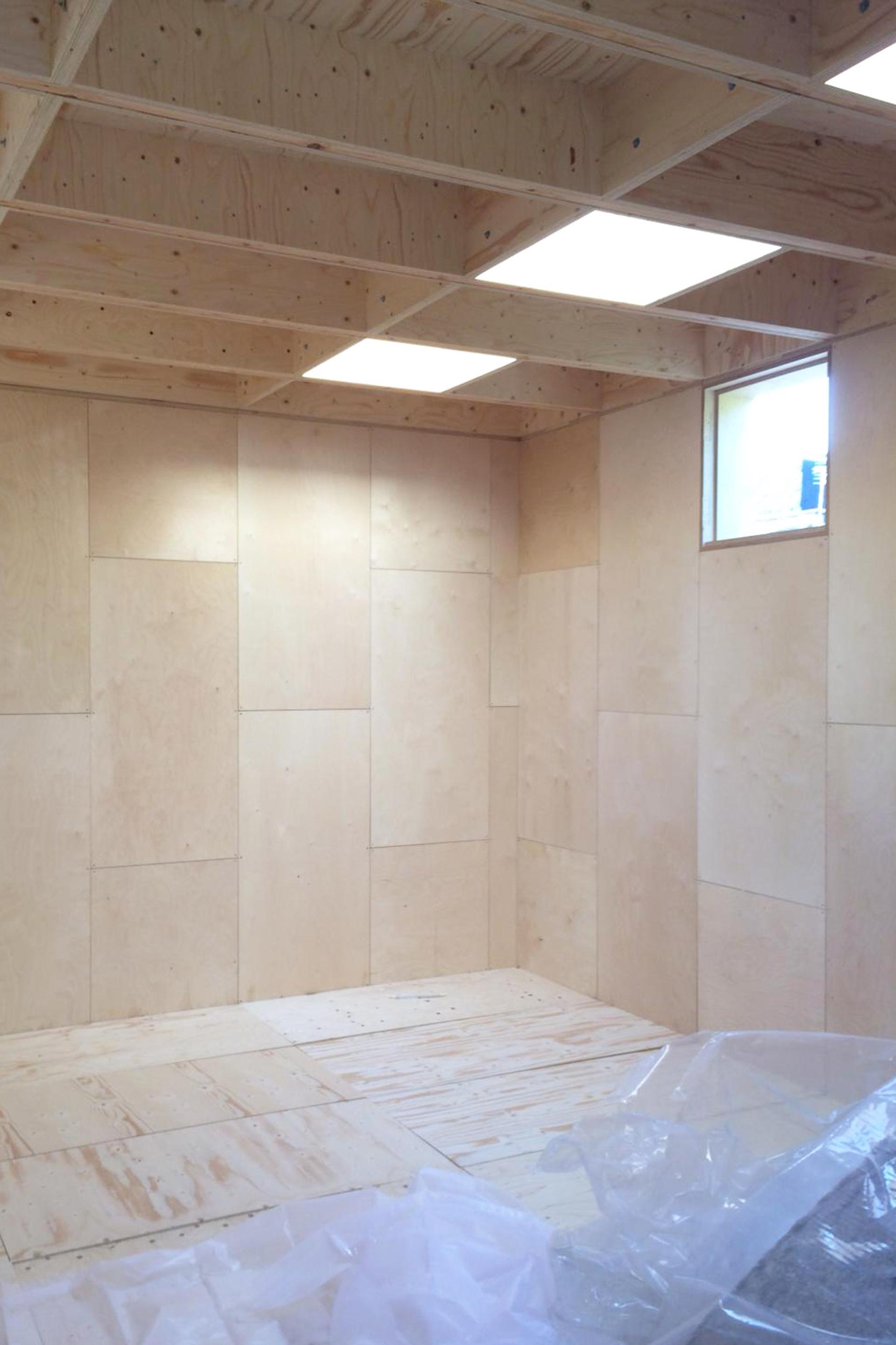 View of internal space with covered U-Build boxed walls
