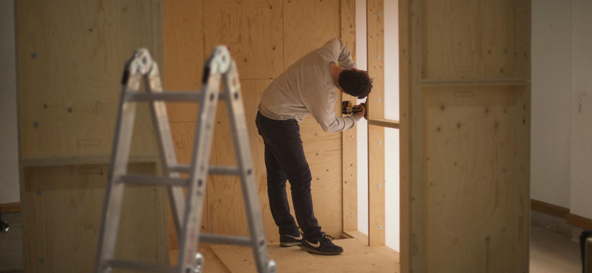 Studio Bark Projects constructing the pod