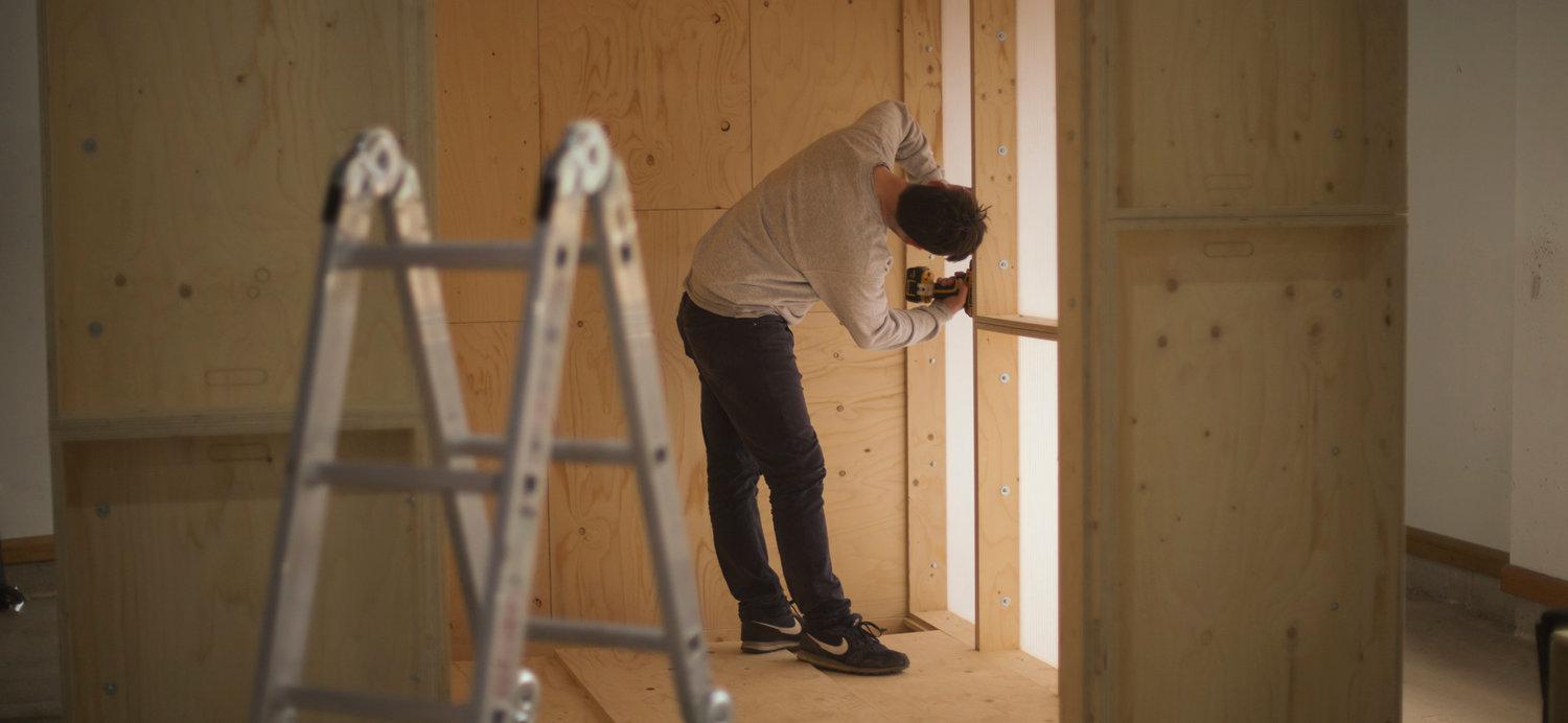 Studio Bark Projects constructing the pod