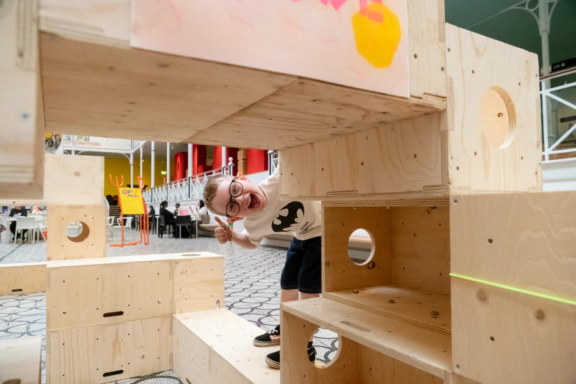 Summer Design Club installation by kids, for kids, with U-Build
