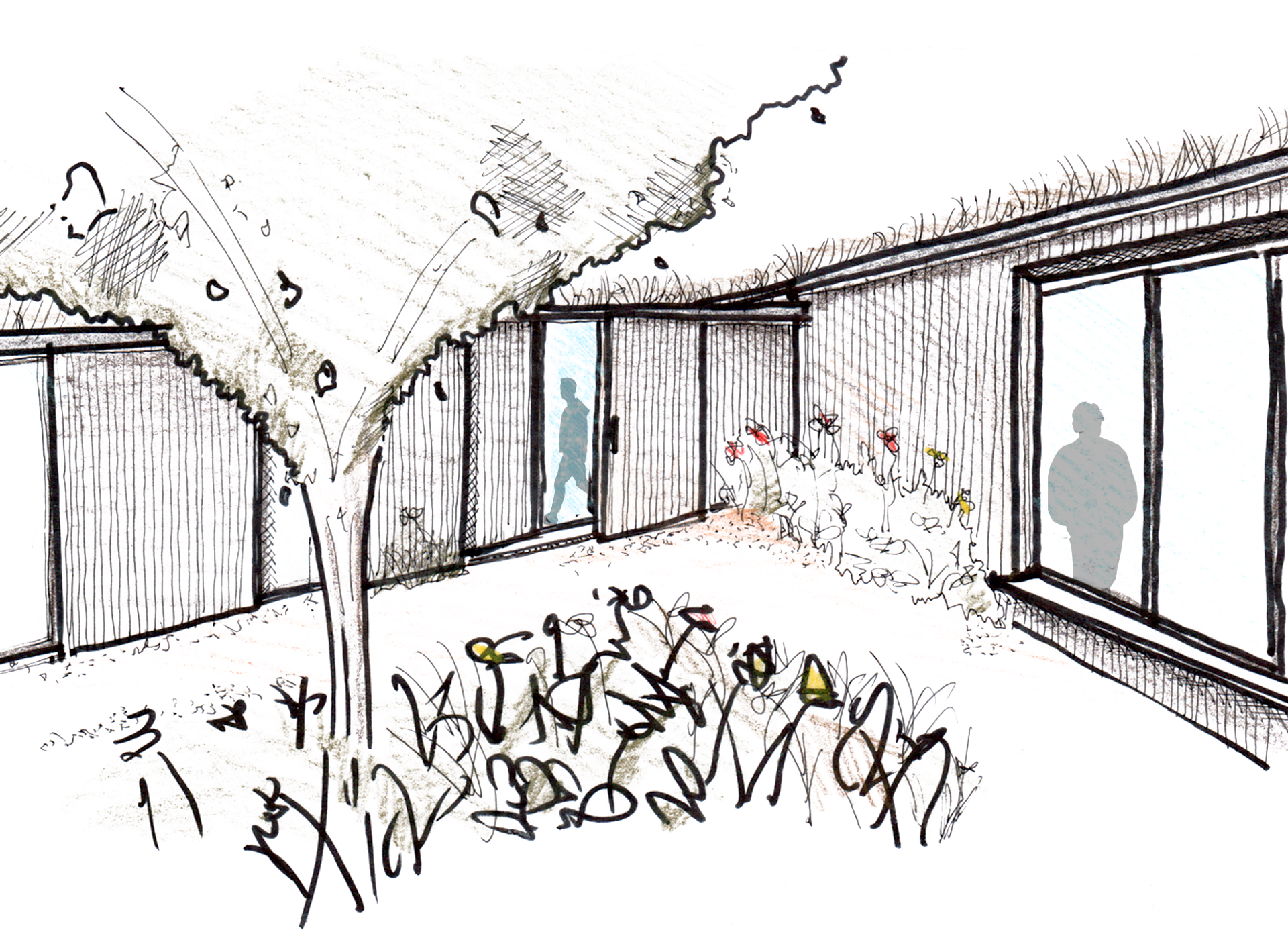 Courtyard sketch by Studio Bark  
