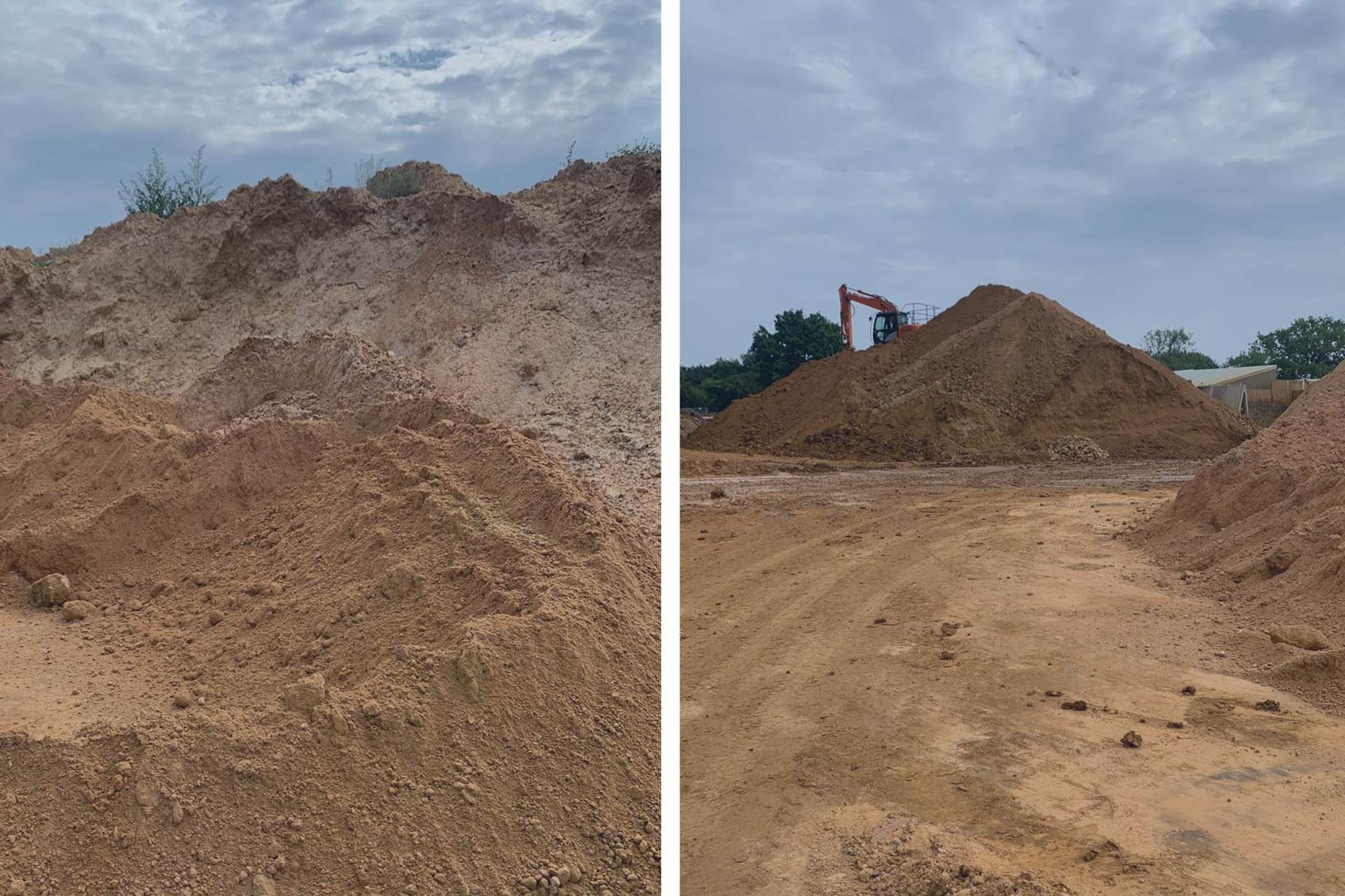 Clay mounds outside HG Matthews workshop