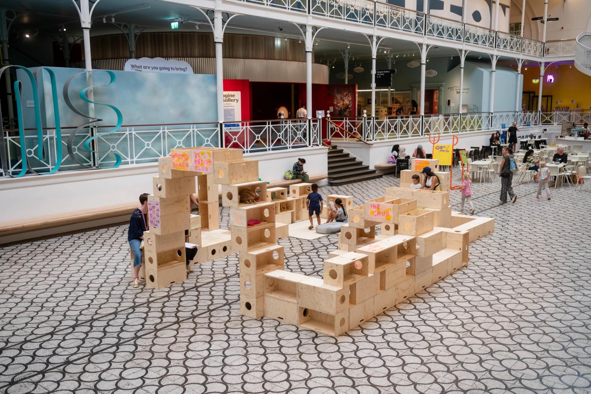 Summer Design Club installation by kids, for kids, with U-Build
