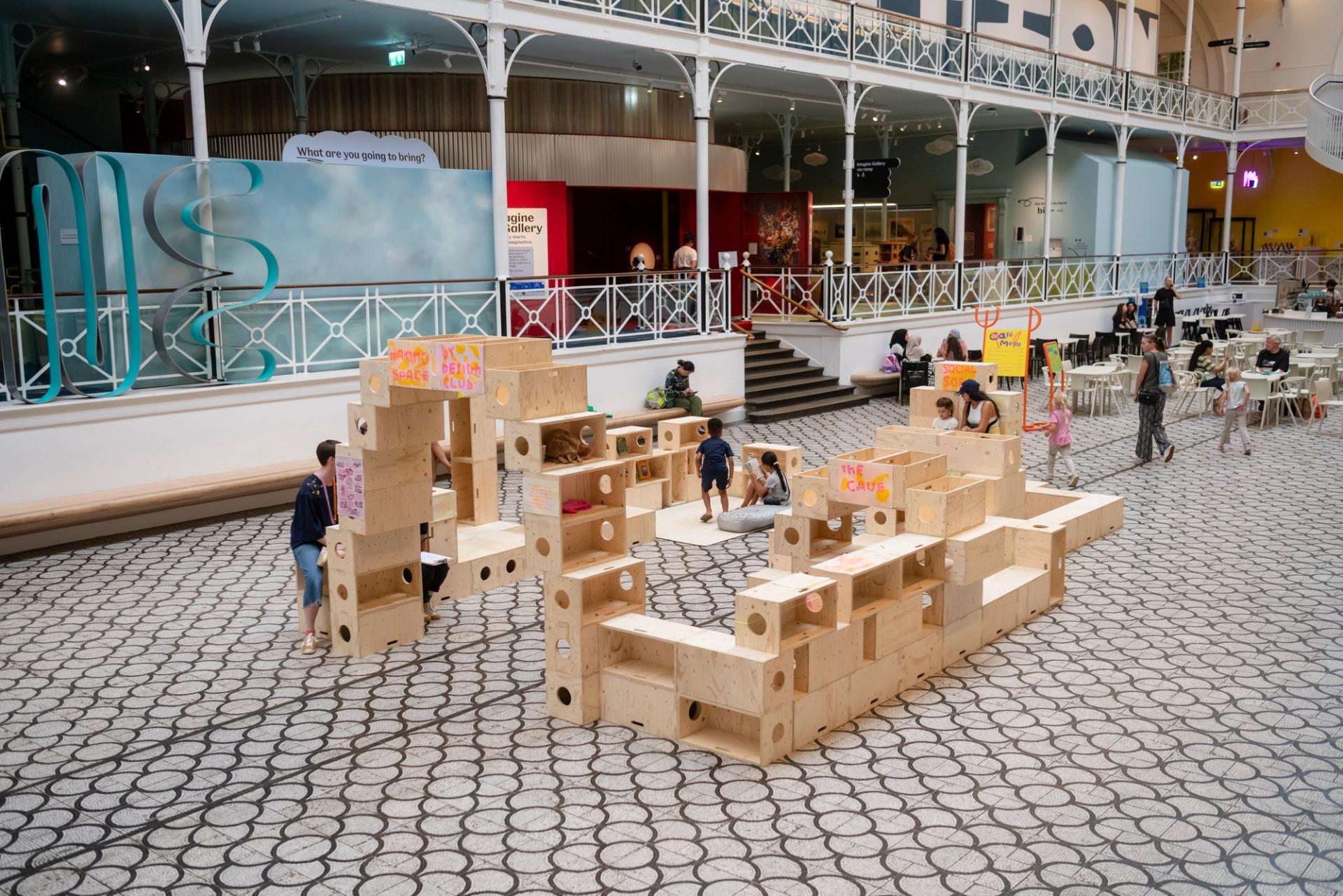 Summer Design Club installation by kids, for kids, with U-Build