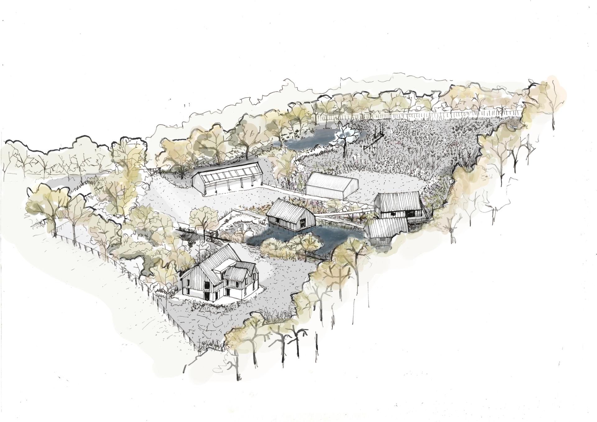 Site sketch of Burford house new home and holiday lodges