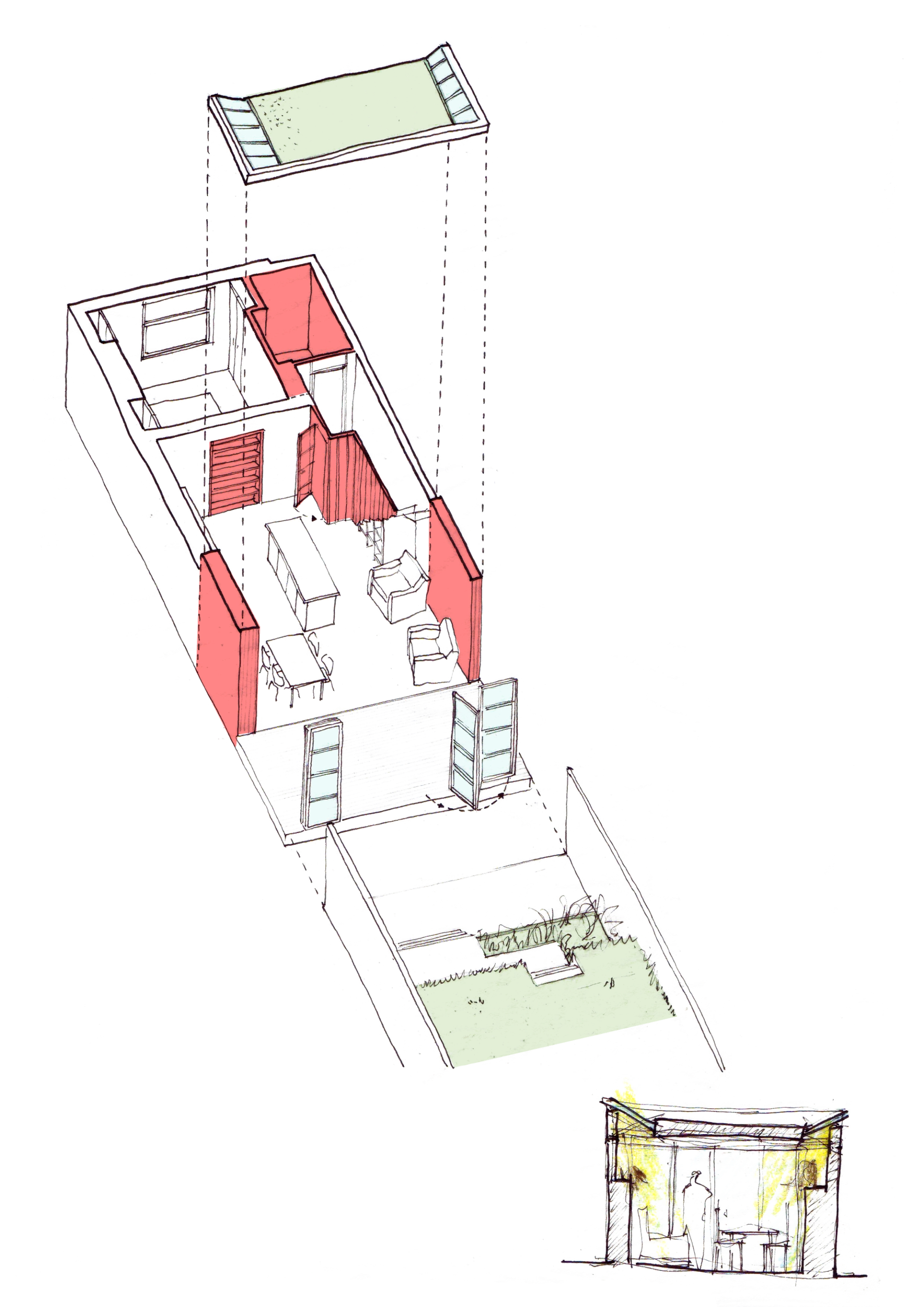 Exploded axonometric drawing by Studio Bark 