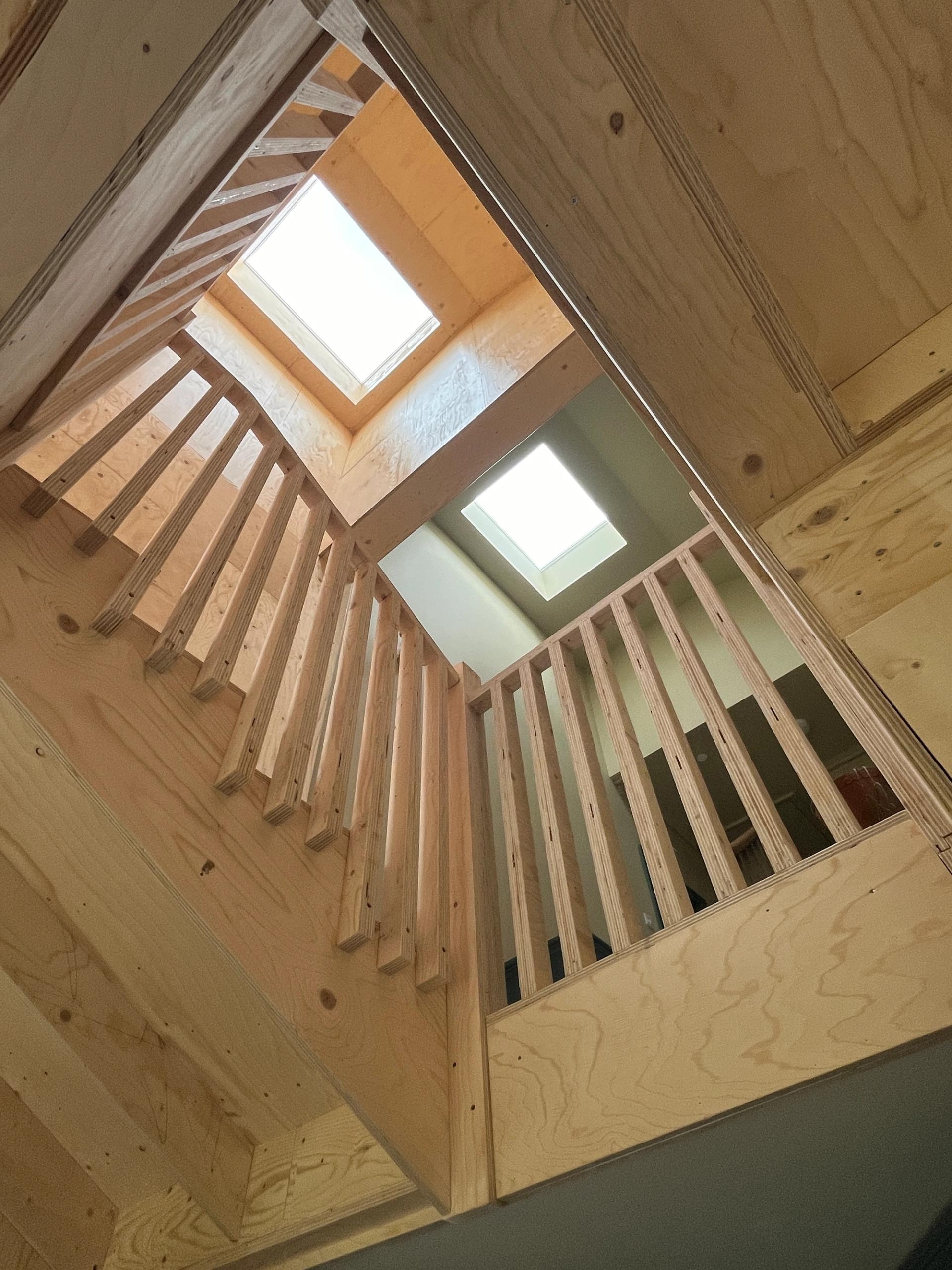 Stairwell of Victorian home remodel with U-Build construction