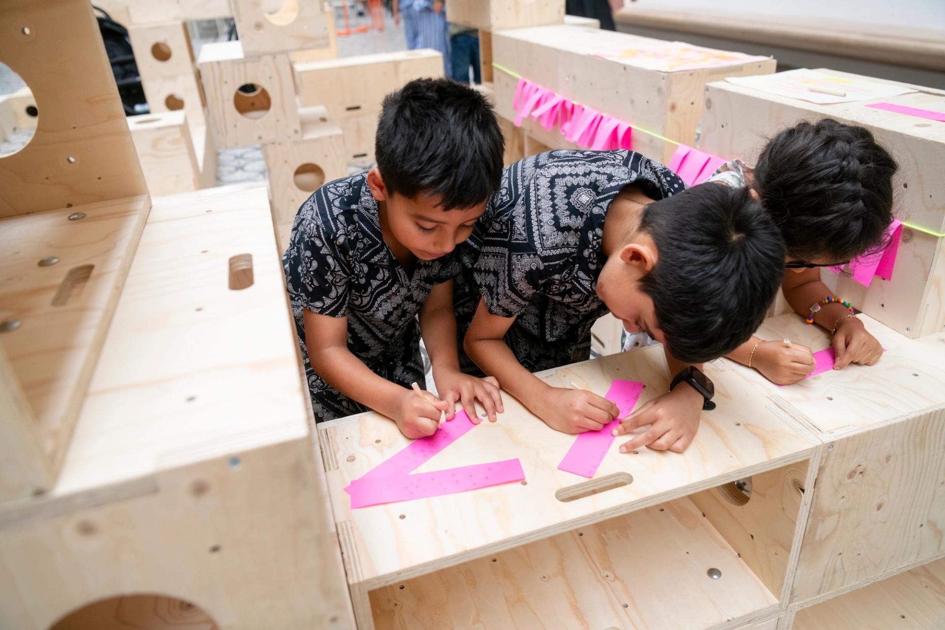Summer Design Club installation by kids, for kids, with U-Build
