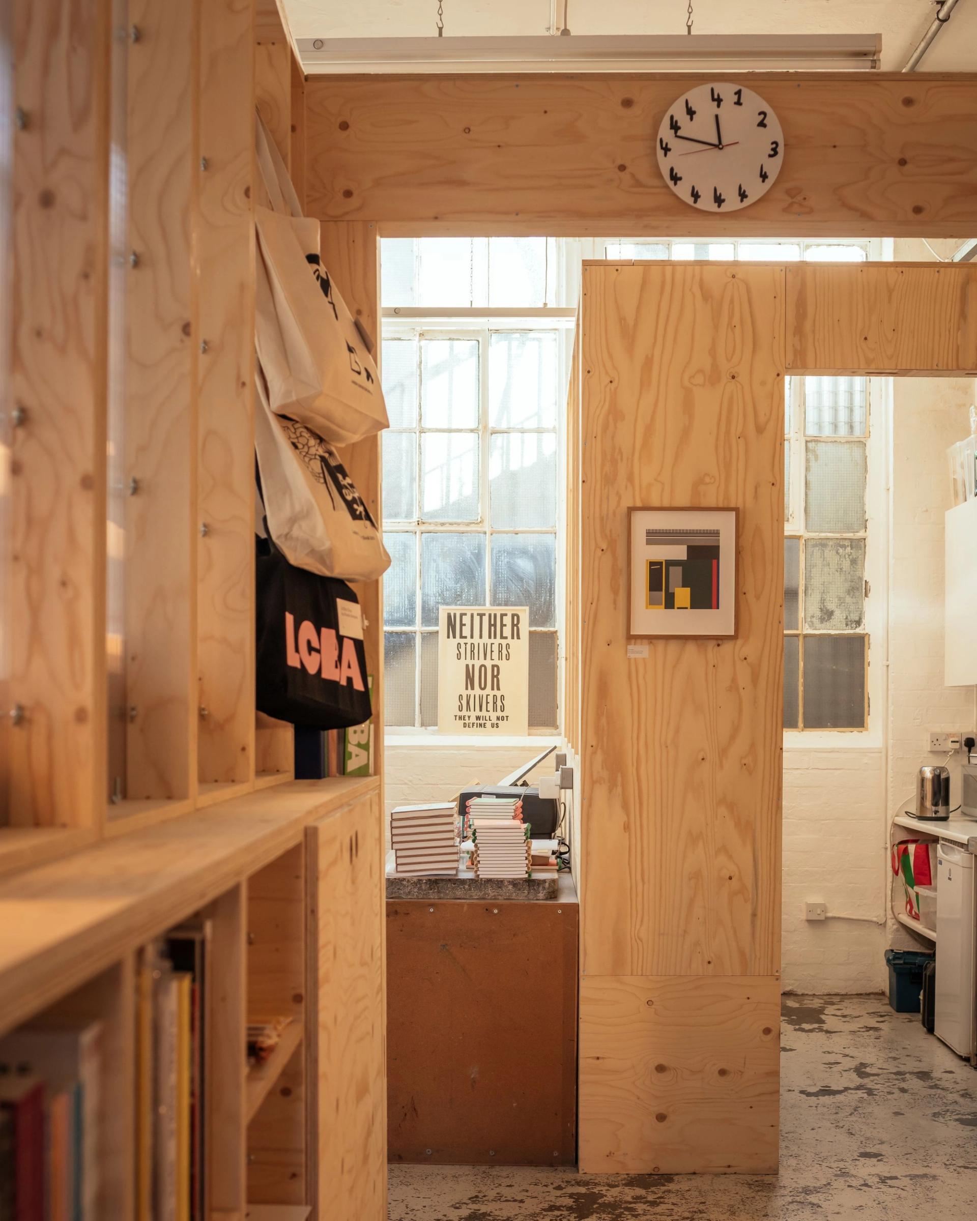 London Centre for Book Arts modular timber fit-out by U-Build