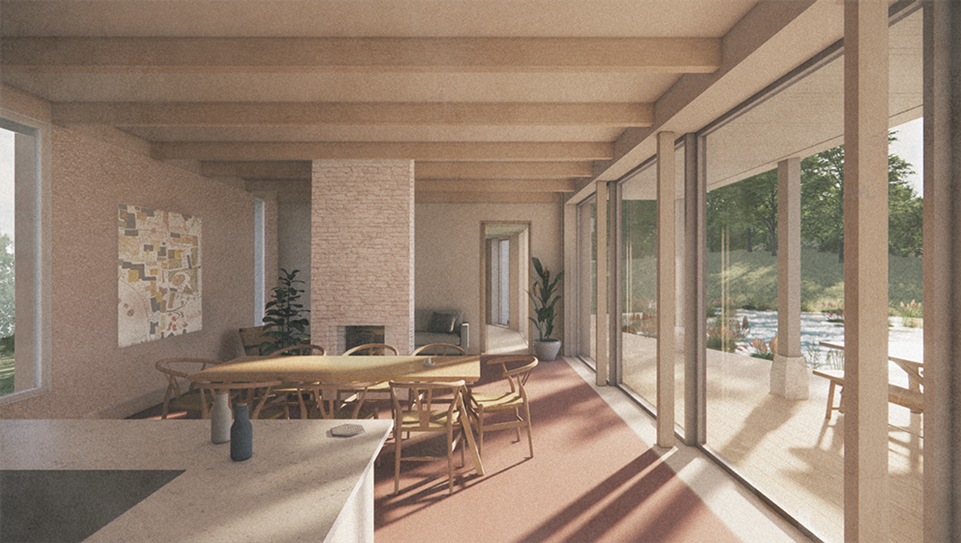 Interior image of Quiet House, a sensitive zero carbon home by Studio Bark
