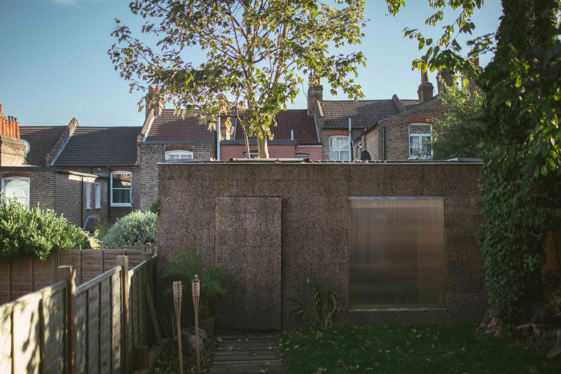 External view of a Cork Studio at the bottom of the garden