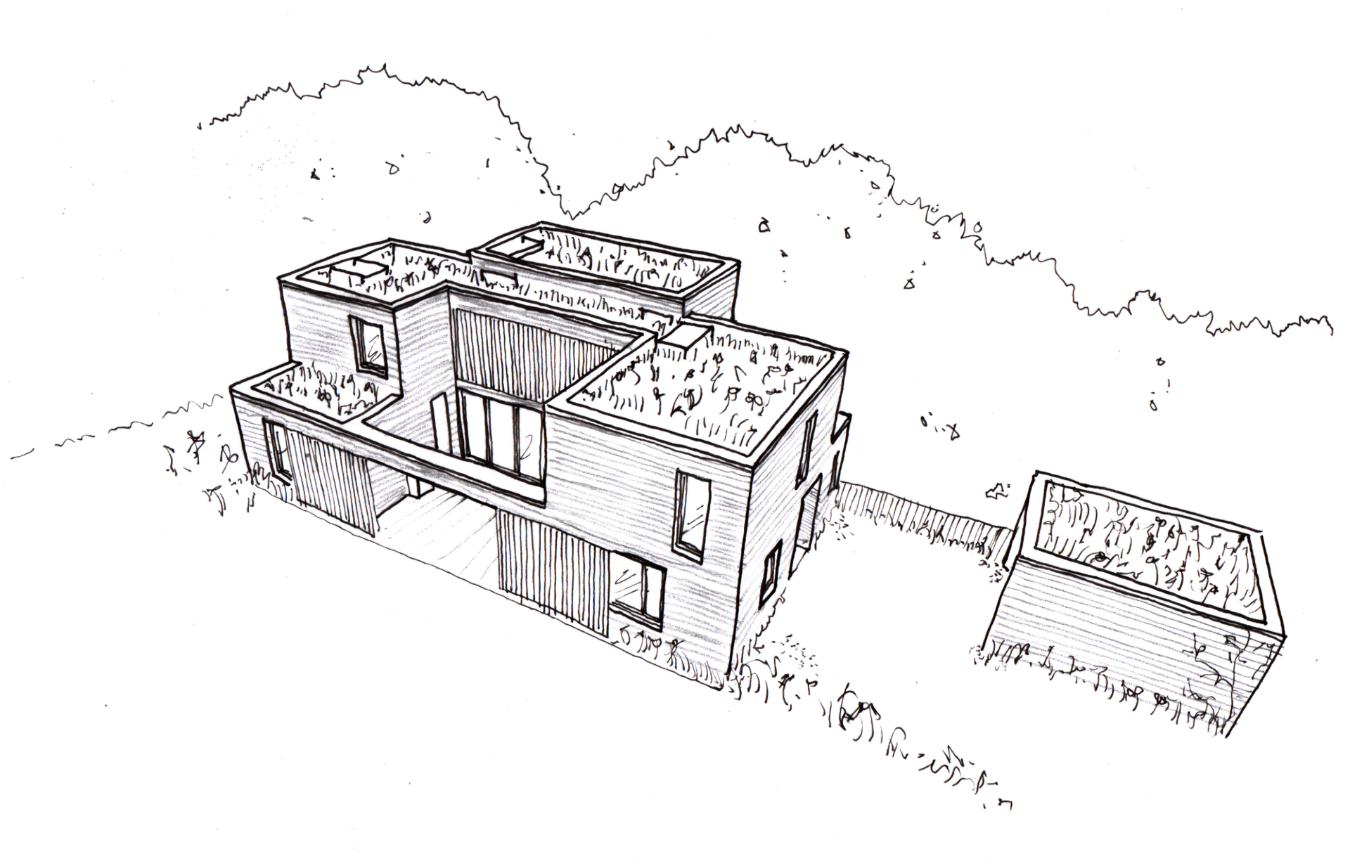 Axonometric drawing of Billingford by Studio Bark