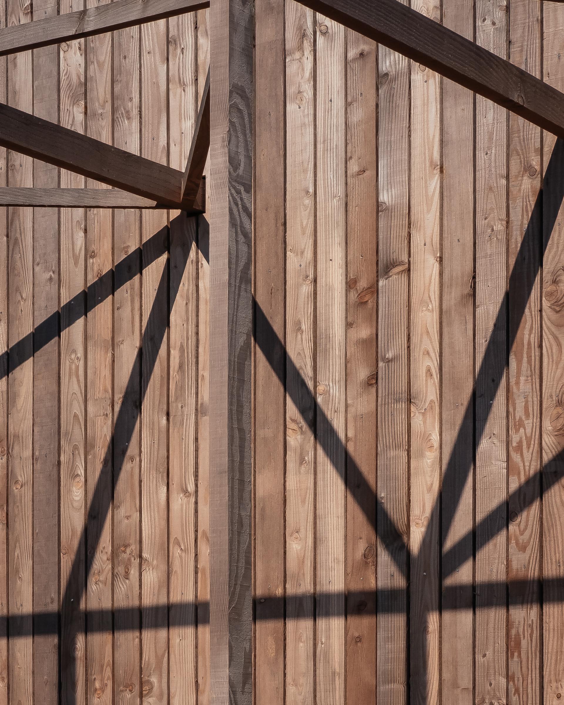 Shadows cast by timber trusses