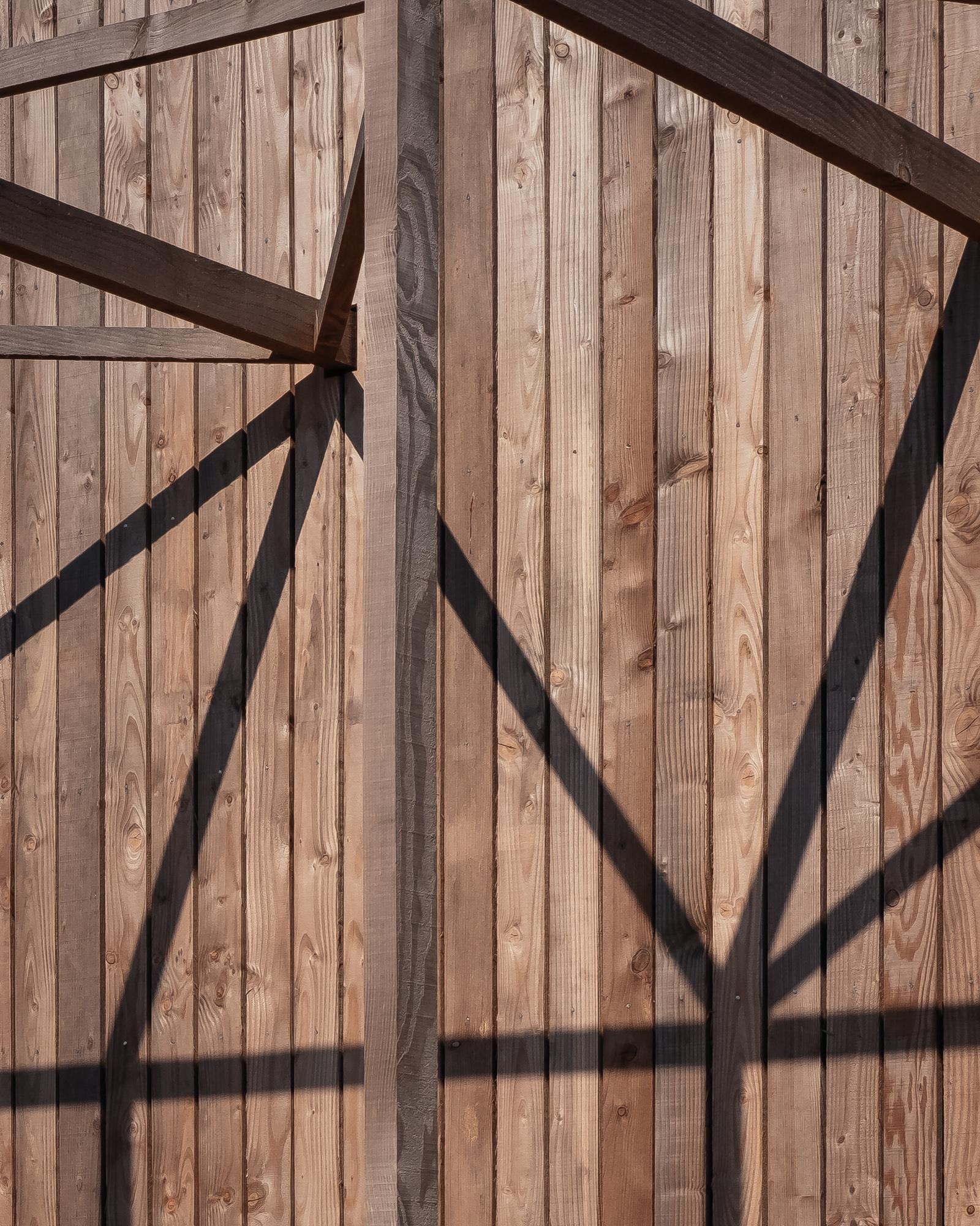 Shadows cast by timber trusses