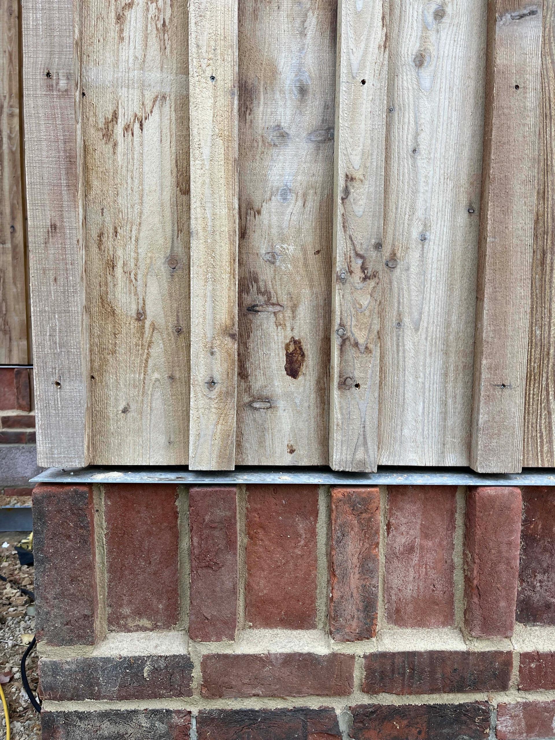 Brick and timber cladding detail
