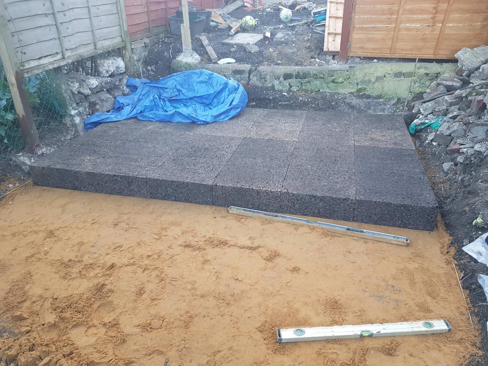 Cork foundations laid in place