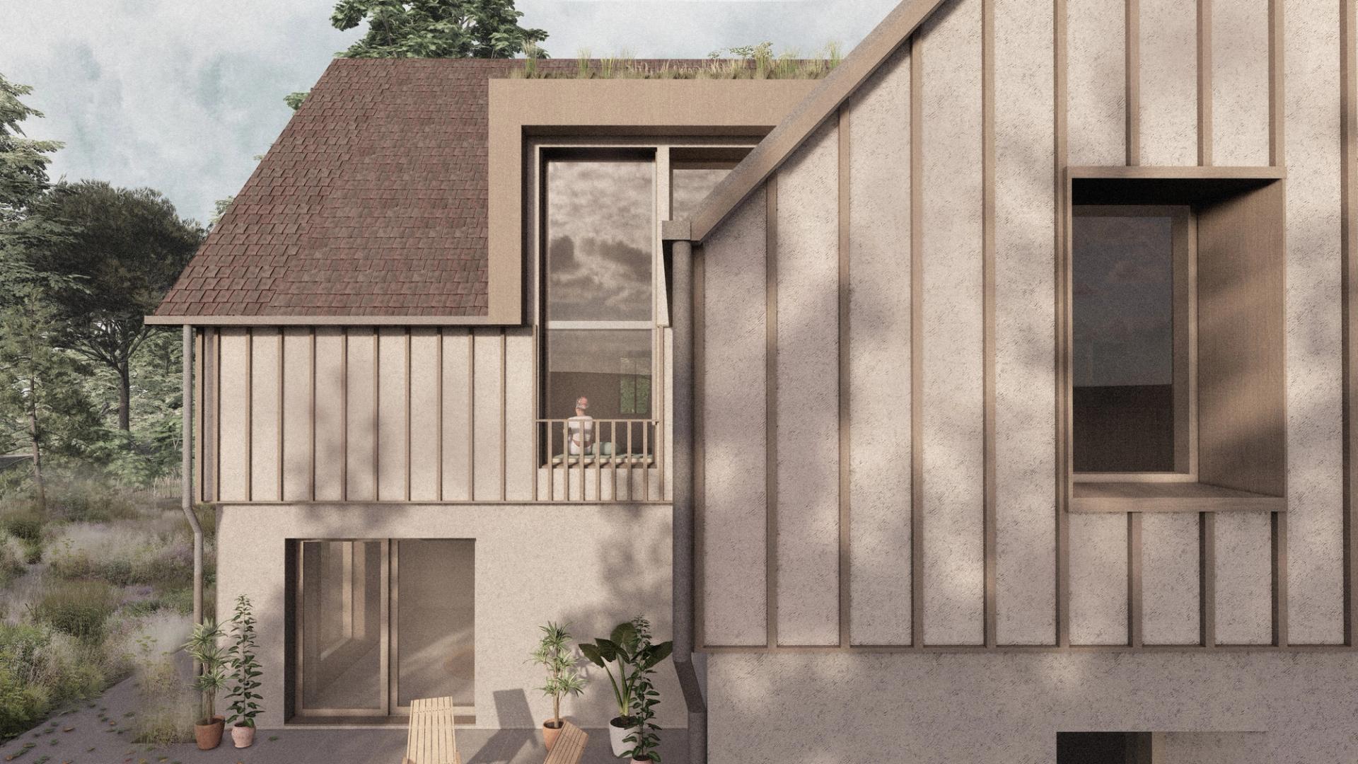 Close up visual of exterior of Burford House paragraph 84 country home by Studio Bark