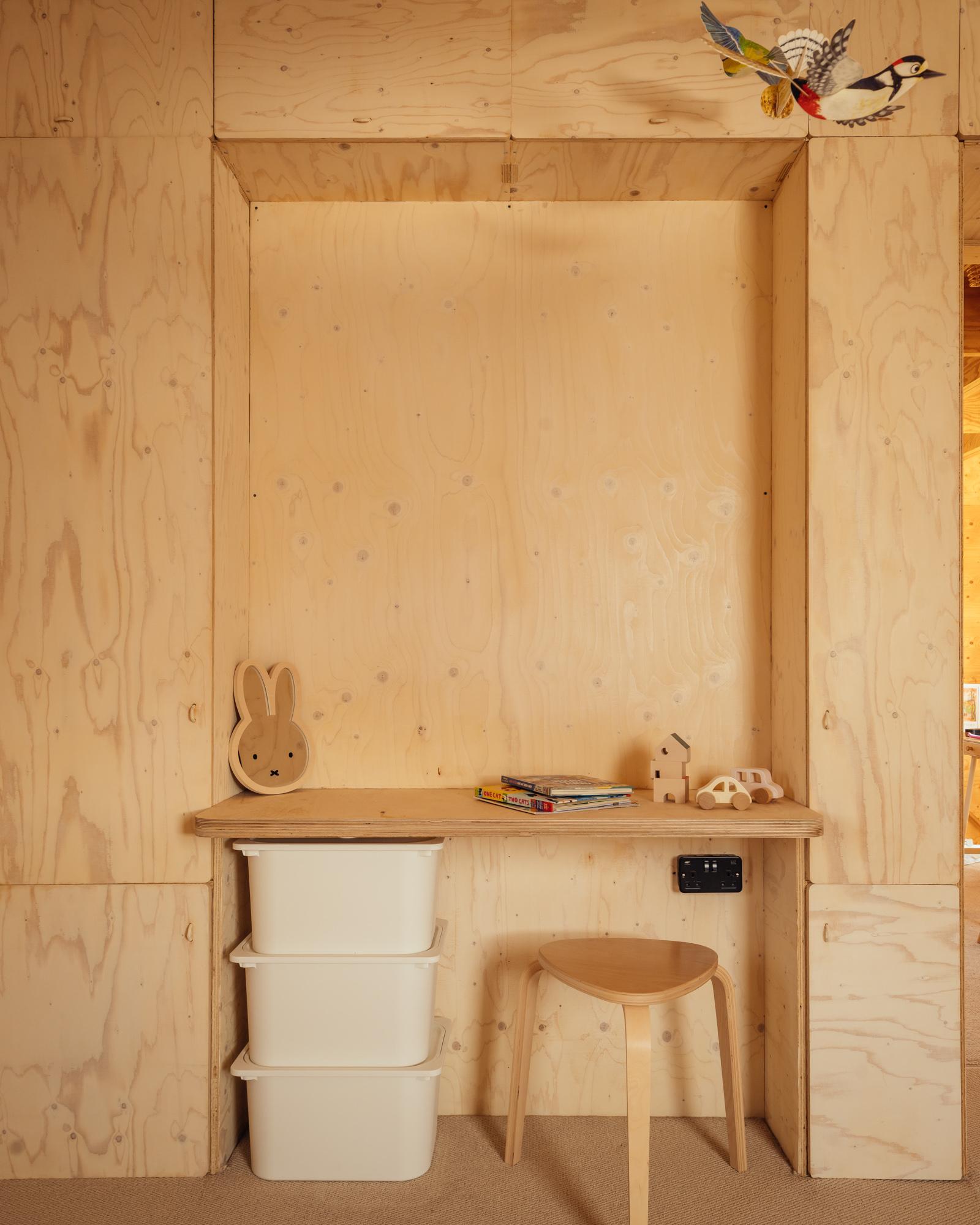 childrens desk made of plywood