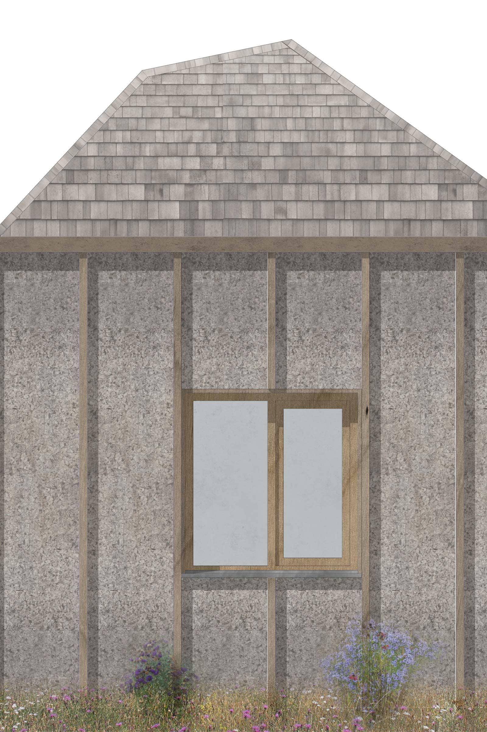 Drawing of cork oak house
