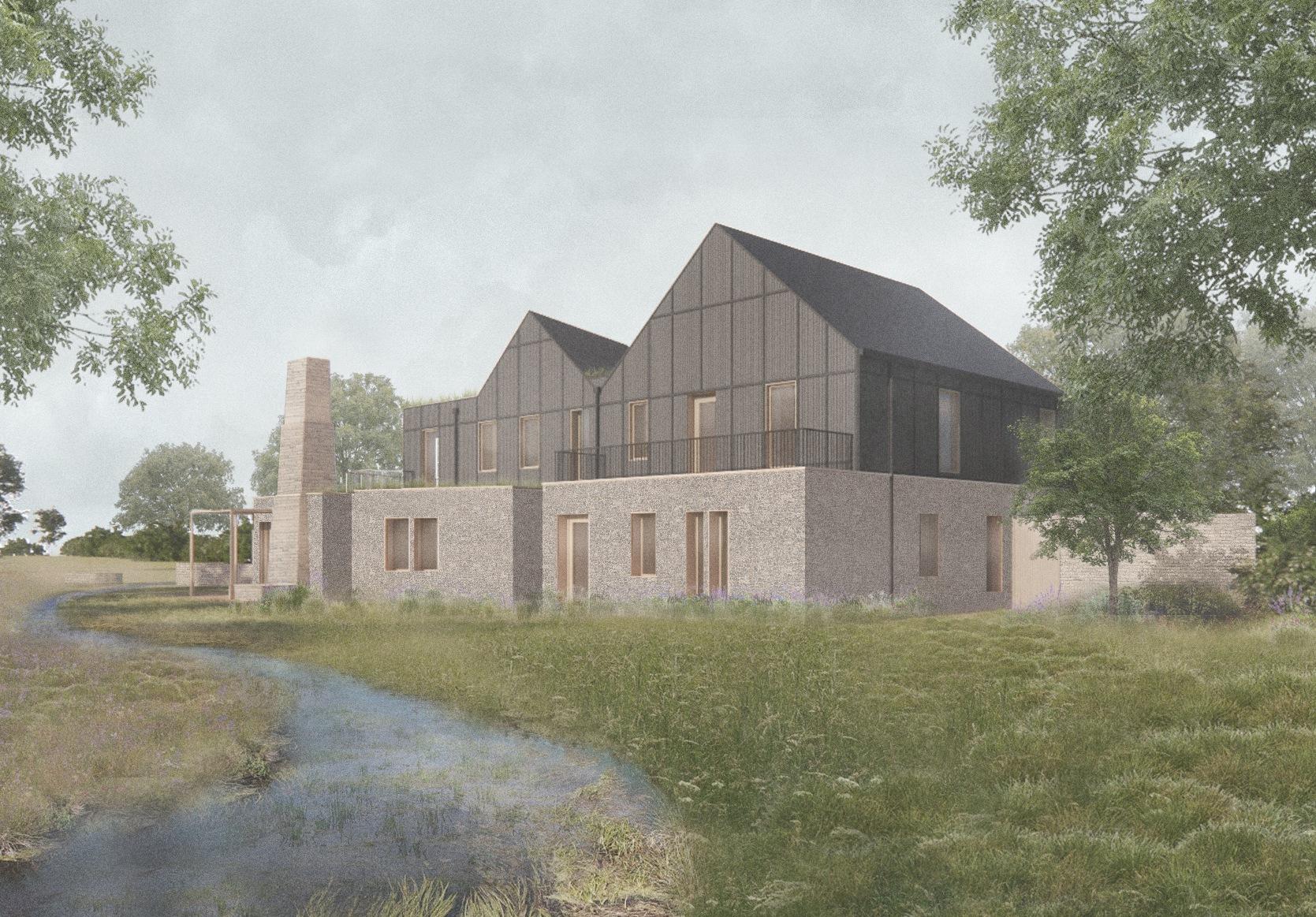 Drawing of Chalkstream House by Studio Bark