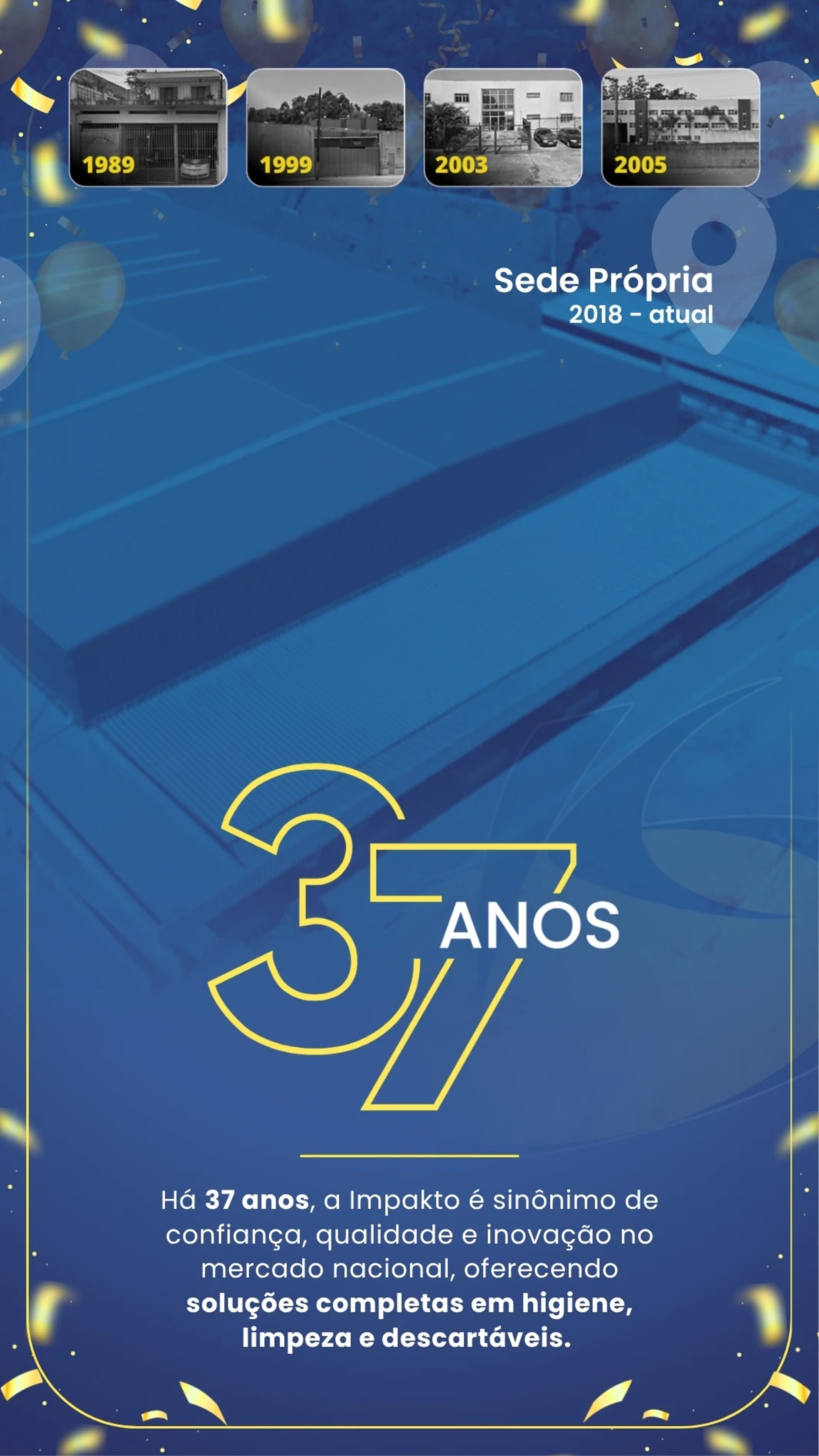Banner aniversário de 37 anos da Impakto