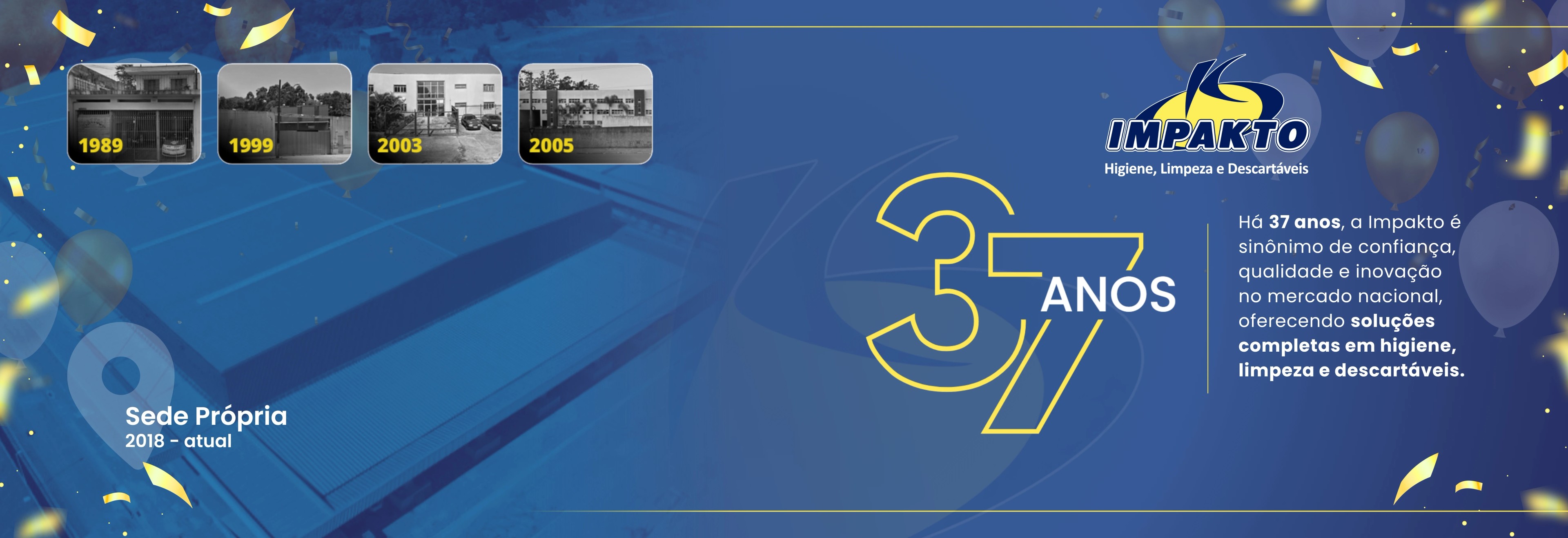 Banner aniversário de 37 anos da Impakto