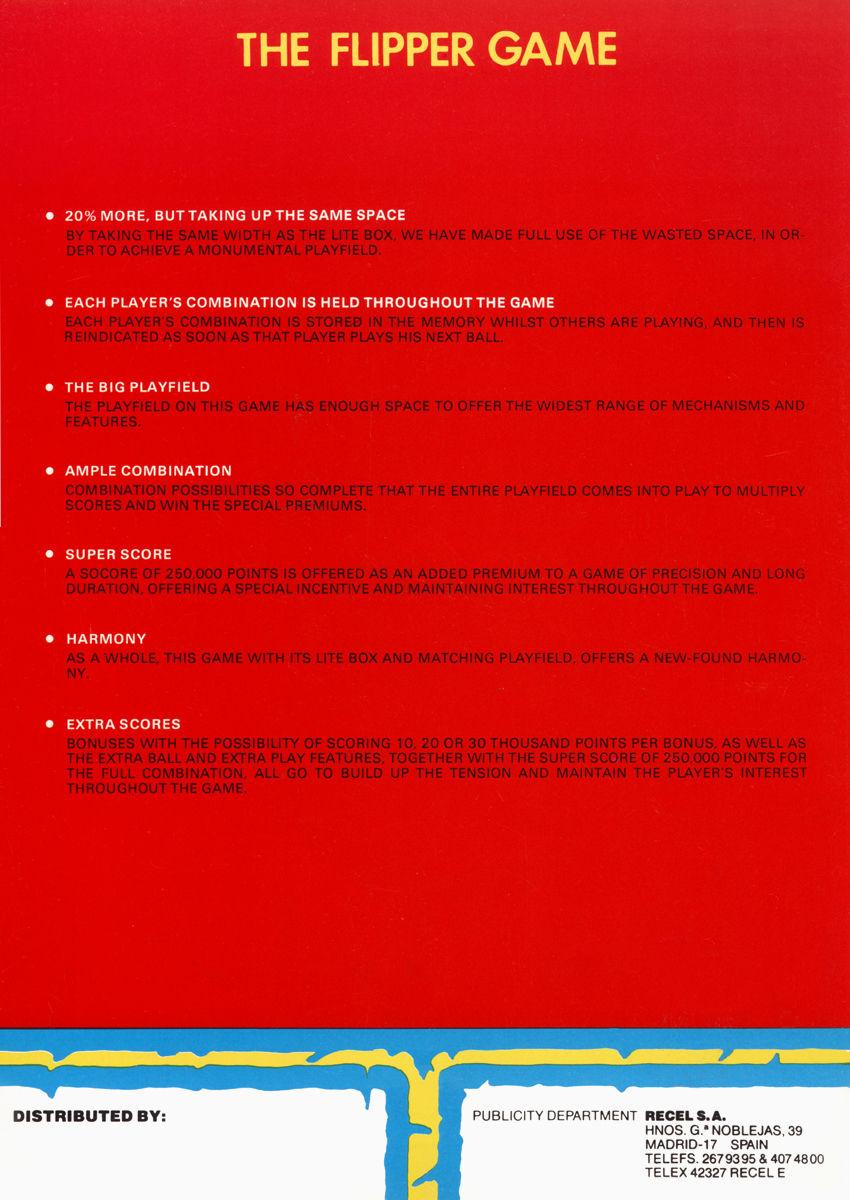The Flipper Game Flyer back