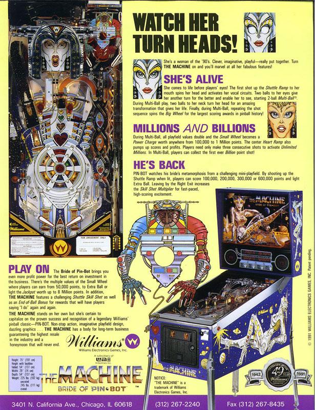 Machine Bride of Pinbot Flyer Rückseite