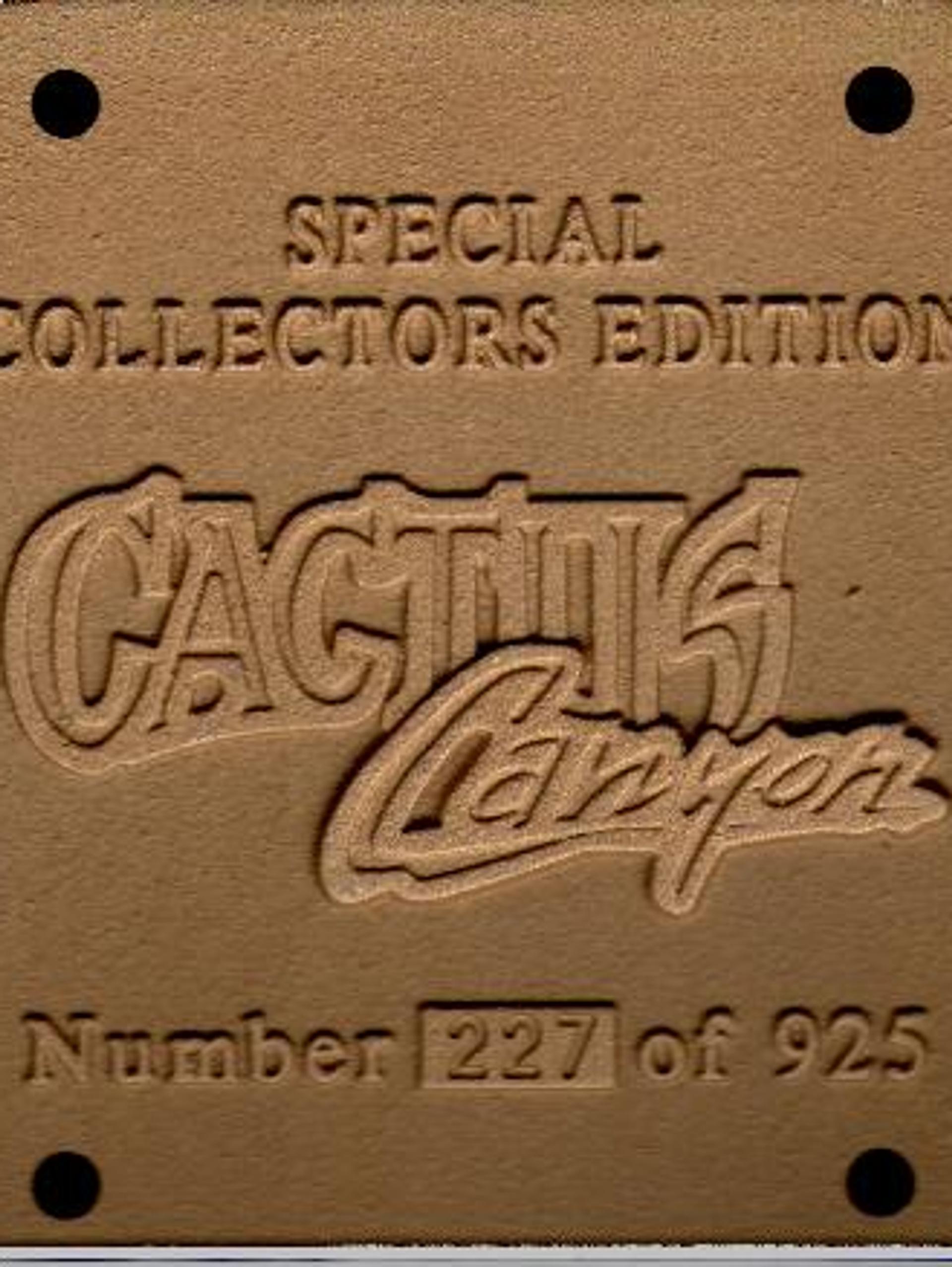 Cactus Canyon Collectors Plaque