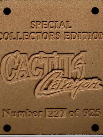Cactus Canyon Collectors Plaque