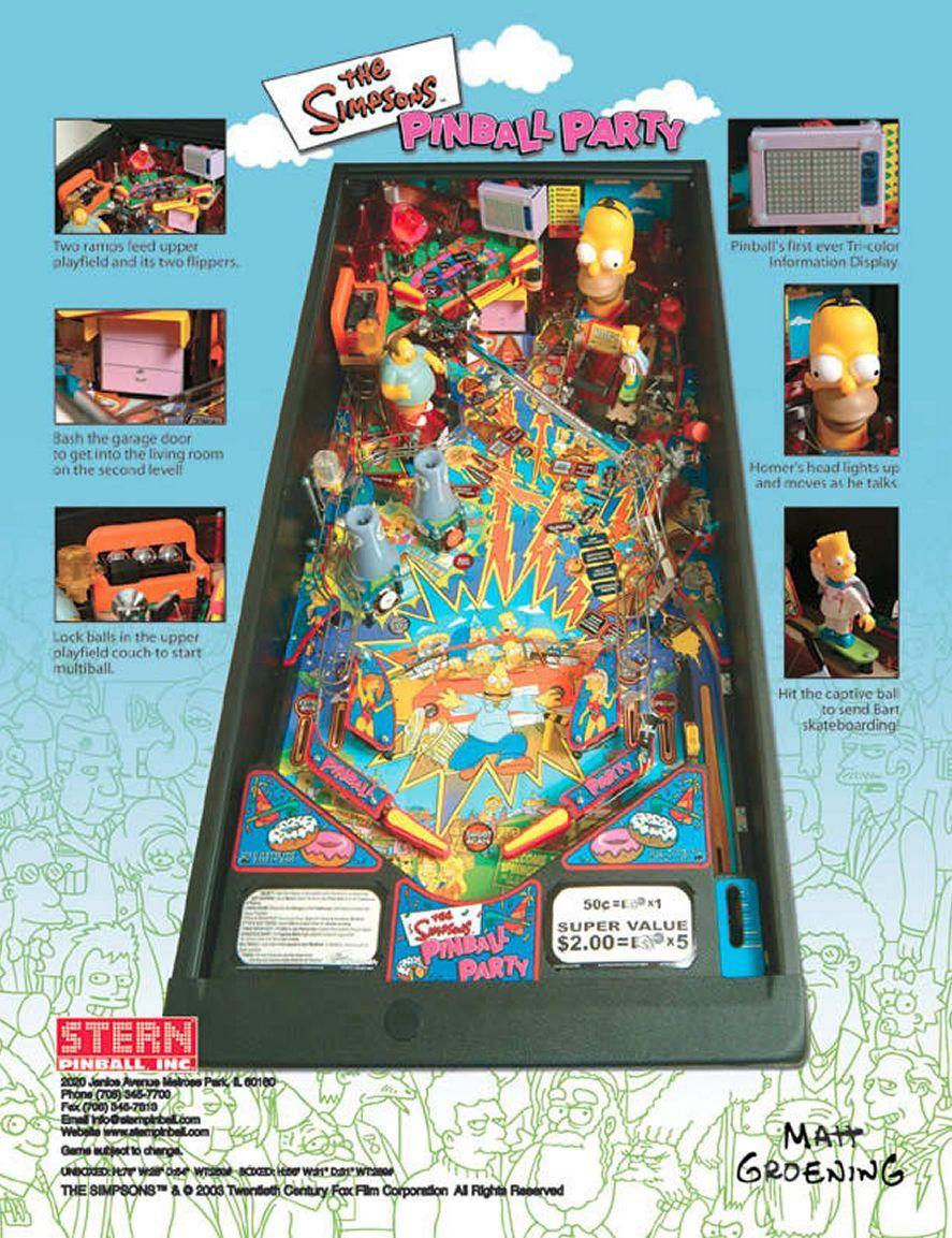 The Simpsons Pinball Party Flyer Rückseite