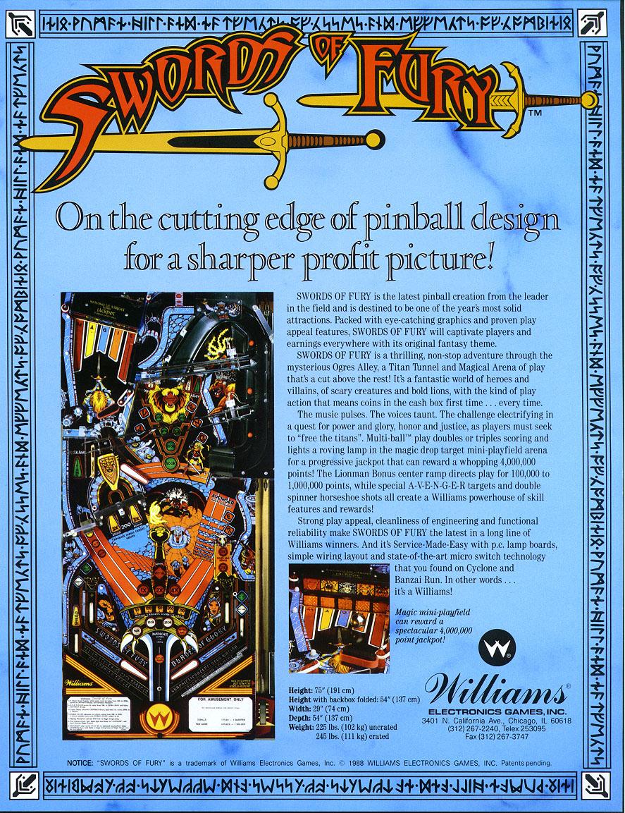 Swords of Fury Flyer Rückseite