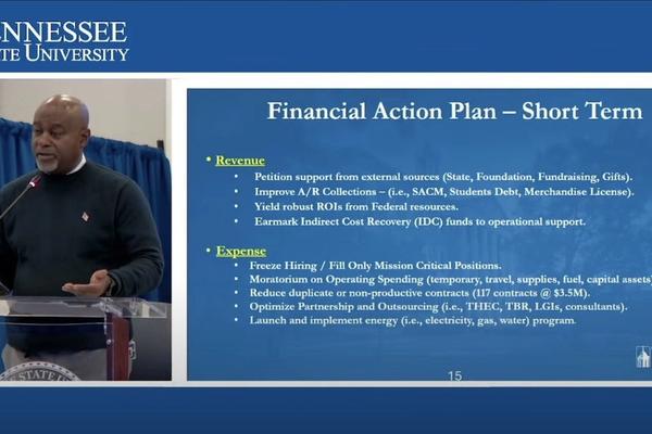 Tennessee State University leaders work out a plan to avoid running out of money 