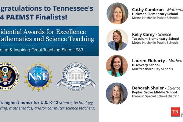TDOE announces presidential teaching award state finalists