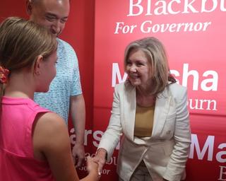 Marsha Blackburn greeting supporters in Clarksville (Photo by Blackburn)
