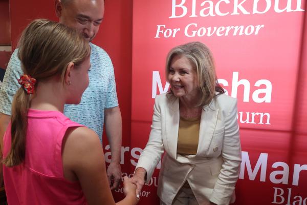 Marsha Blackburn greeting supporters in Clarksville (Photo by Blackburn)