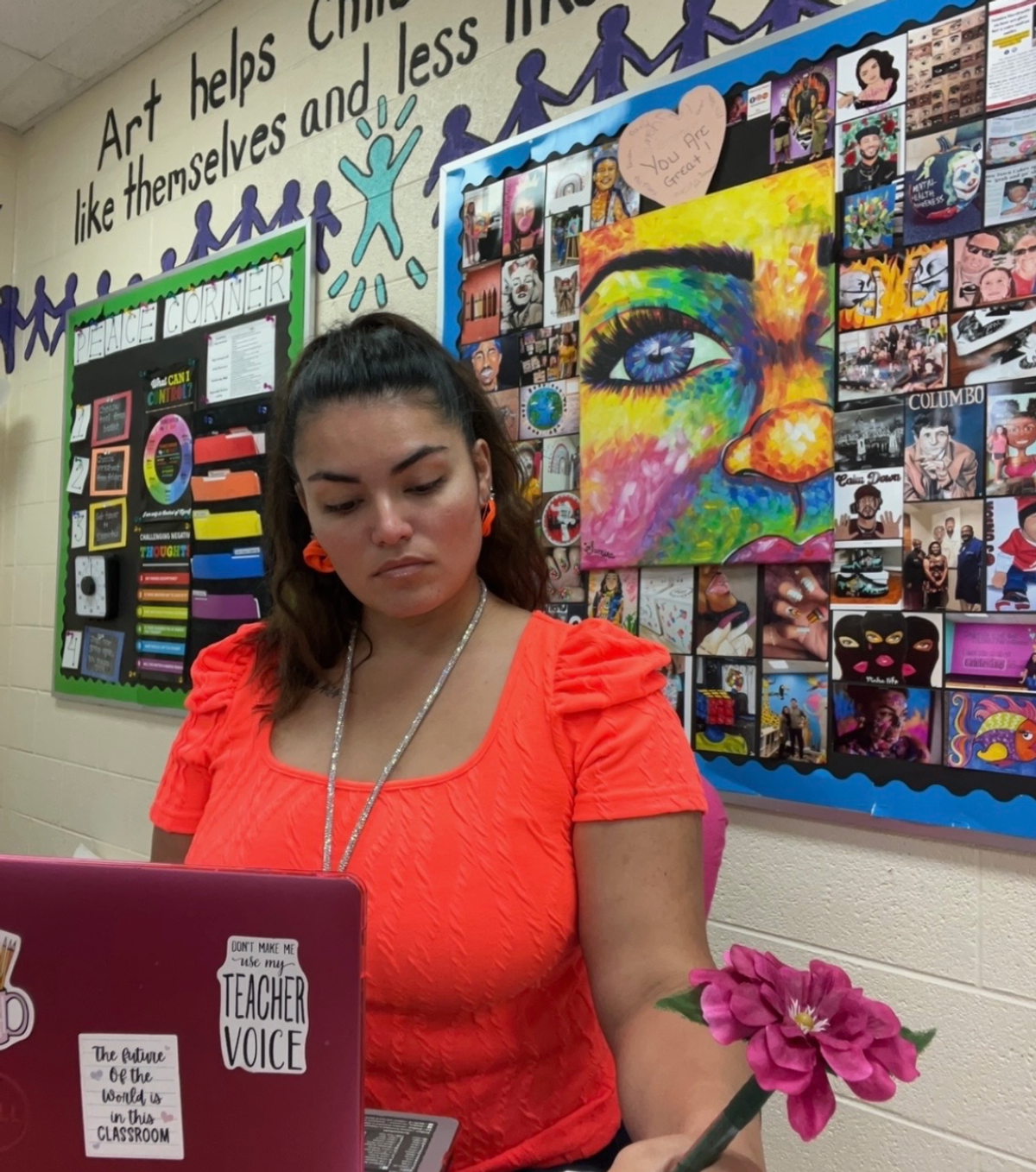 Samira Hardcastle in her former classroom at John F. Kennedy Middle School. (Photo Courtesy of Samira Hardcastle)