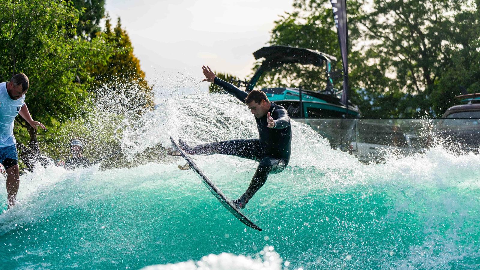 YourWave surf park in Hawea Flat, Otago, New Zealand