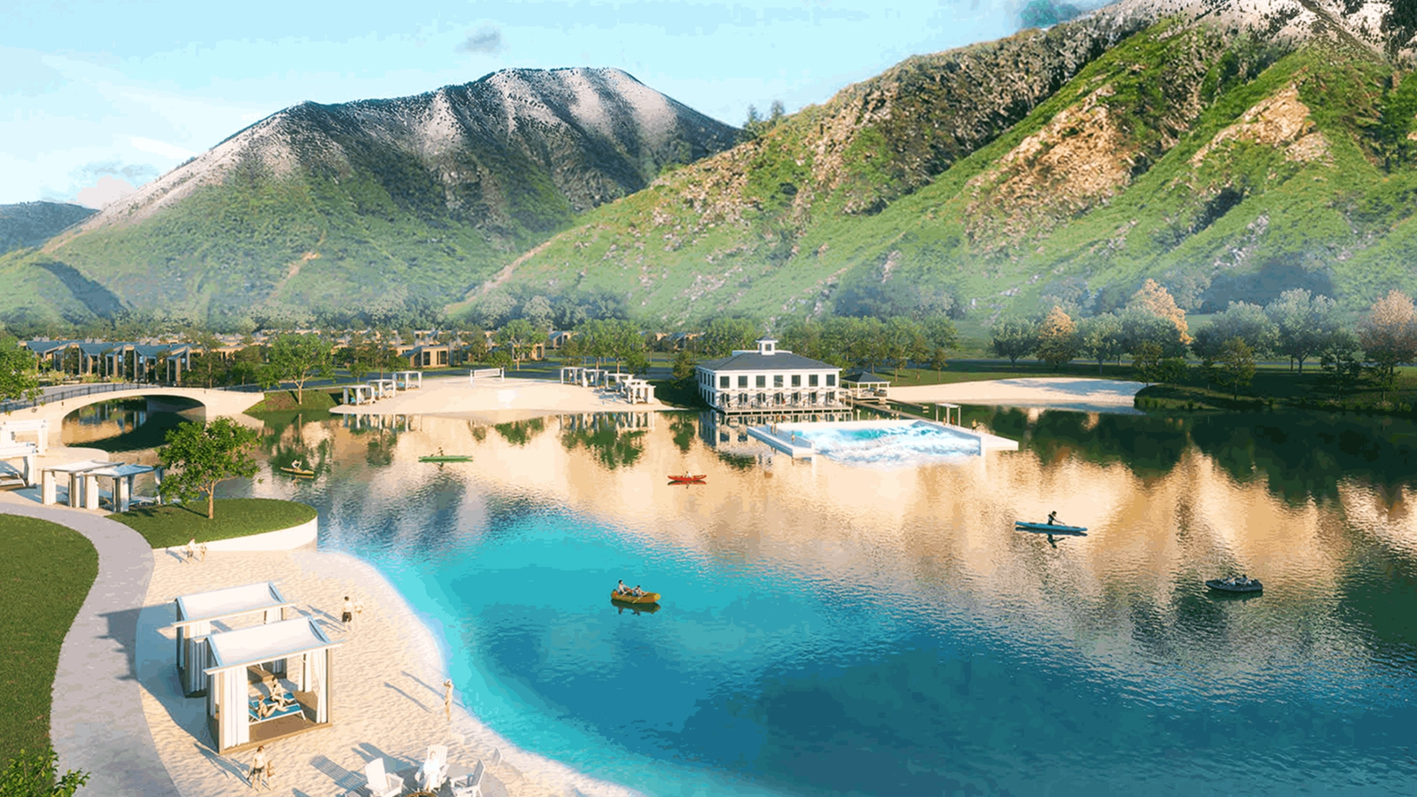 Three Bridges surf park in Salem, Utah, USA