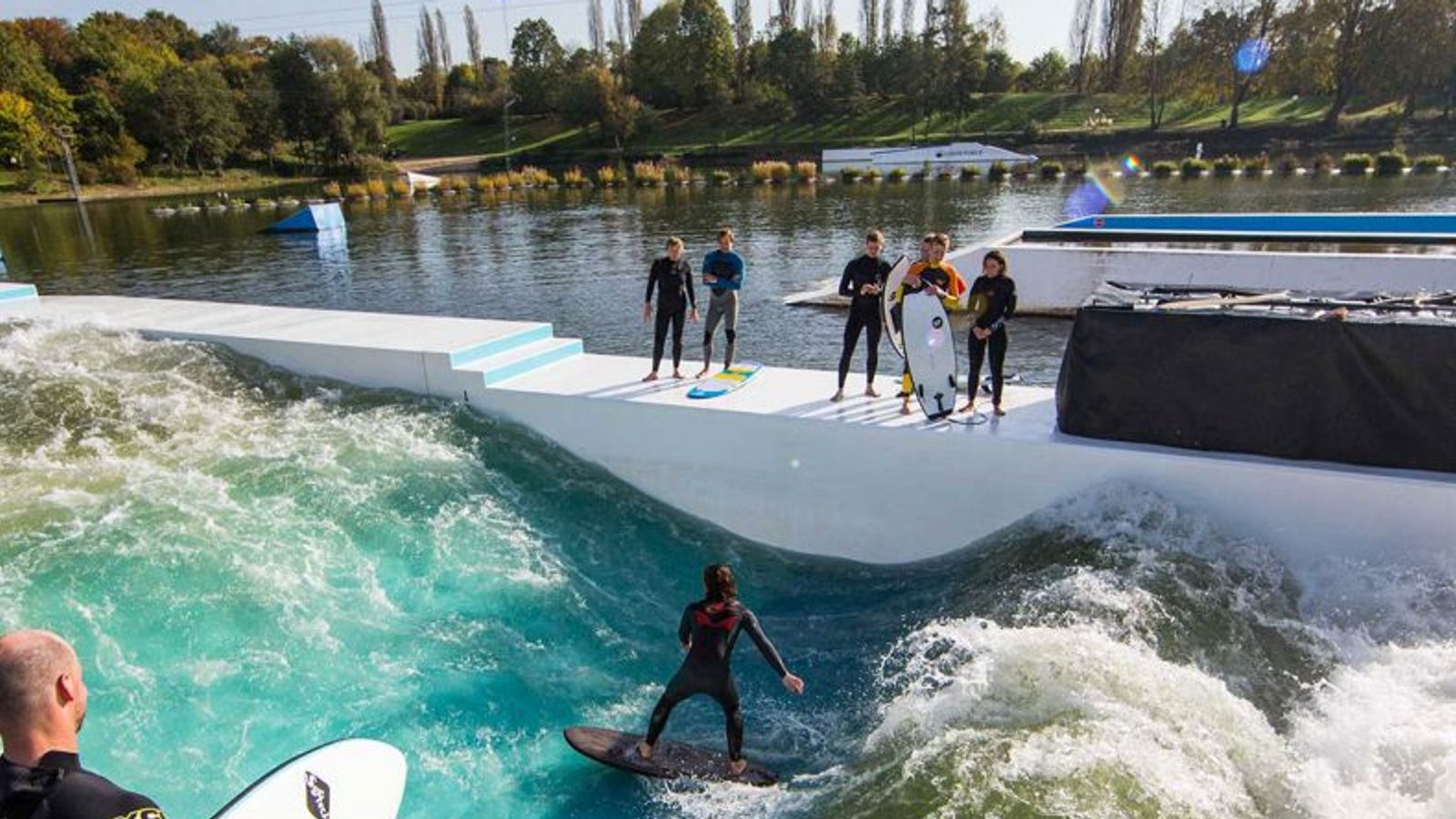 Wakeparadise Milano surf park in Peschiera Borromeo, Lombardy, Italy