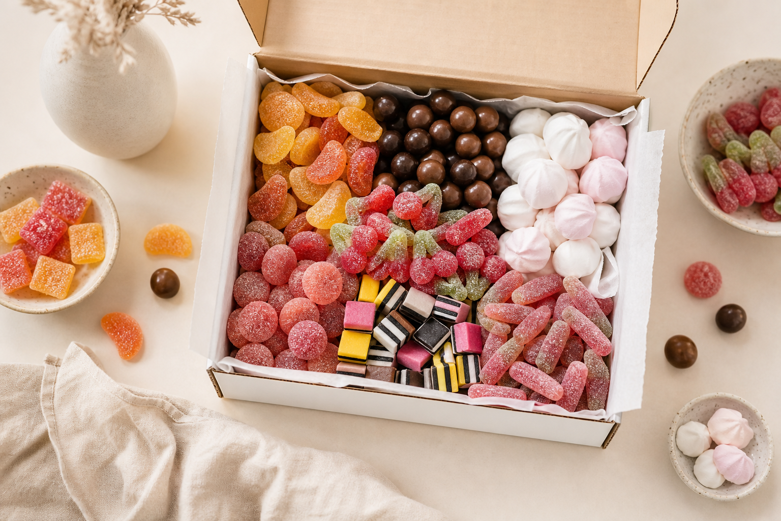 A subscription box of assorted Swedish candy