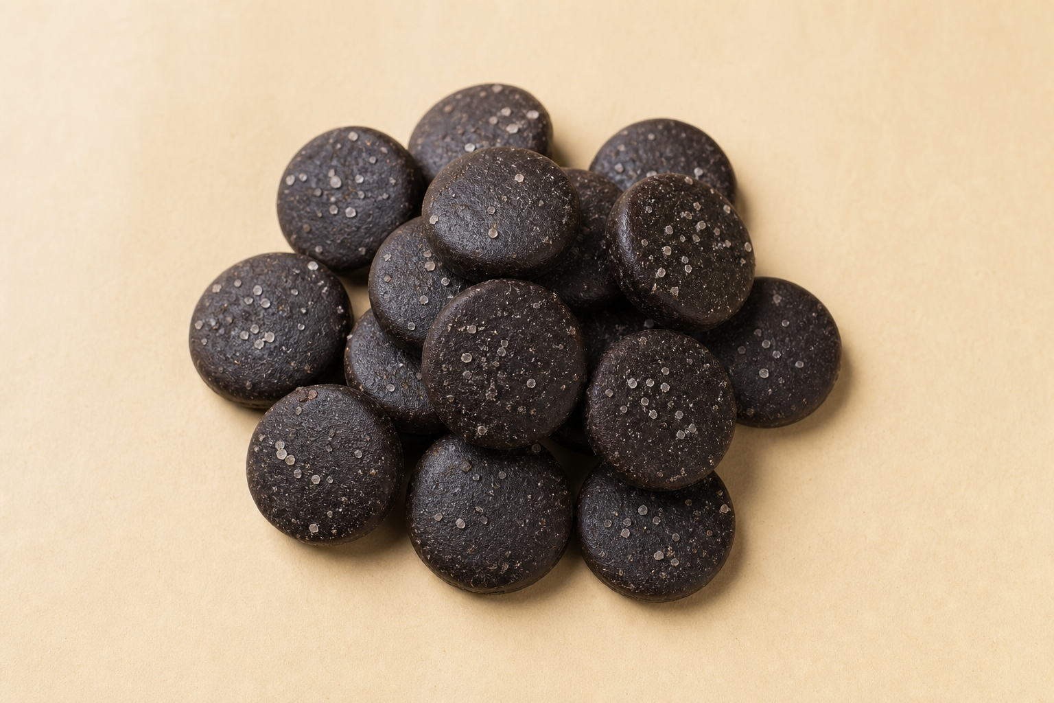 Dark salty licorice hard candies