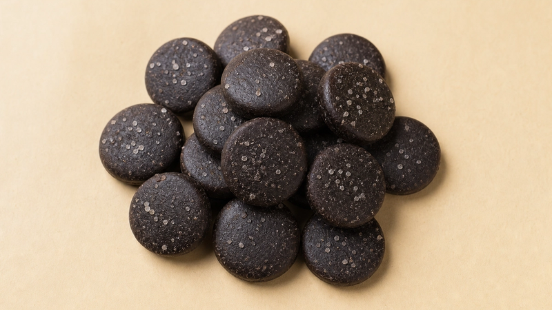Dark salty licorice hard candies