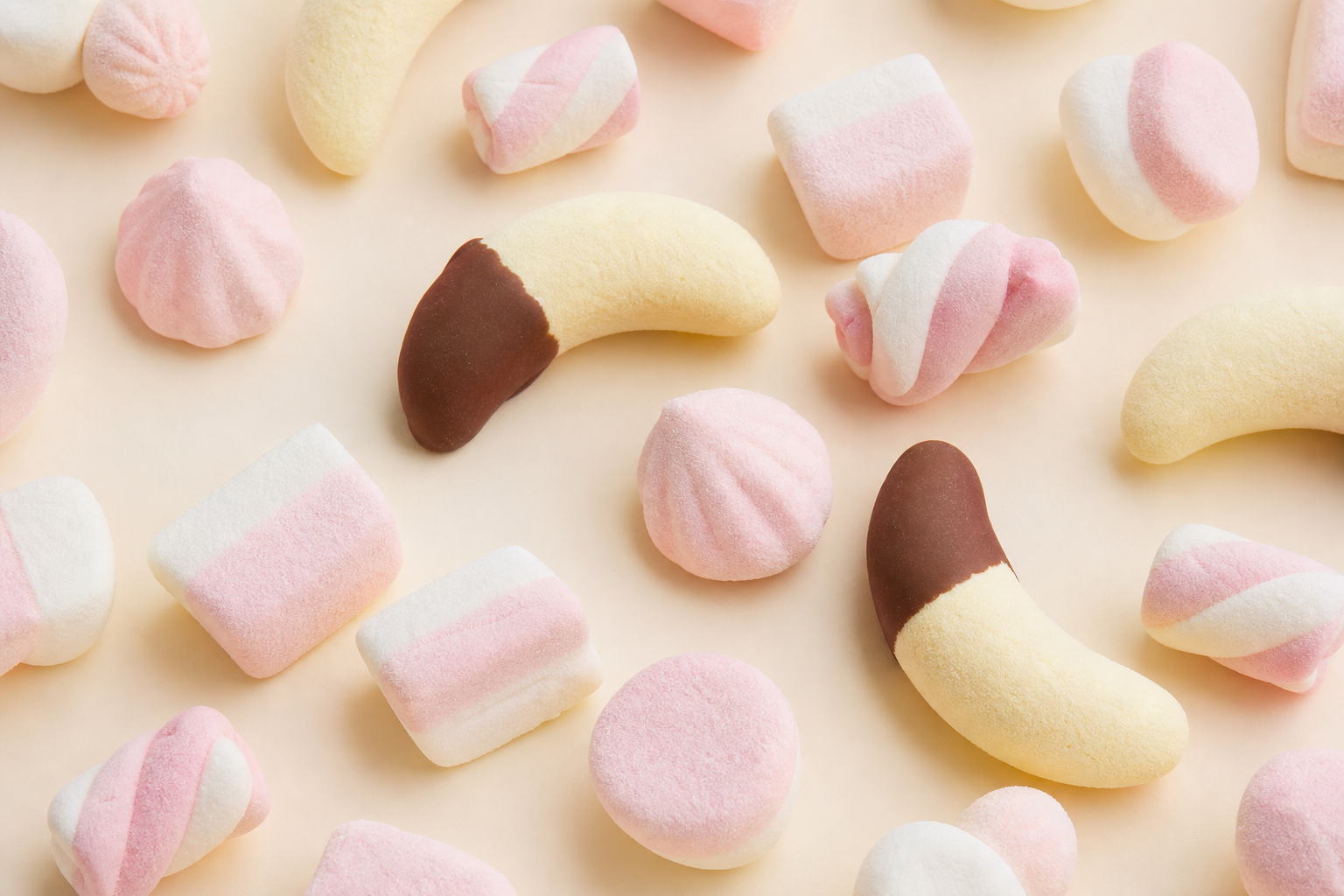 Soft pastel Swedish foam candy, skum