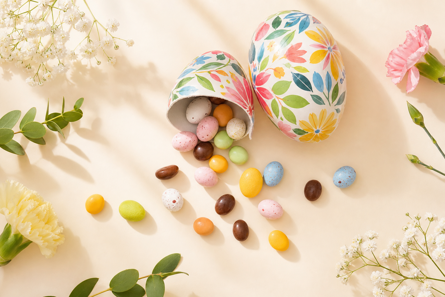 A Swedish Easter candy egg with sweets