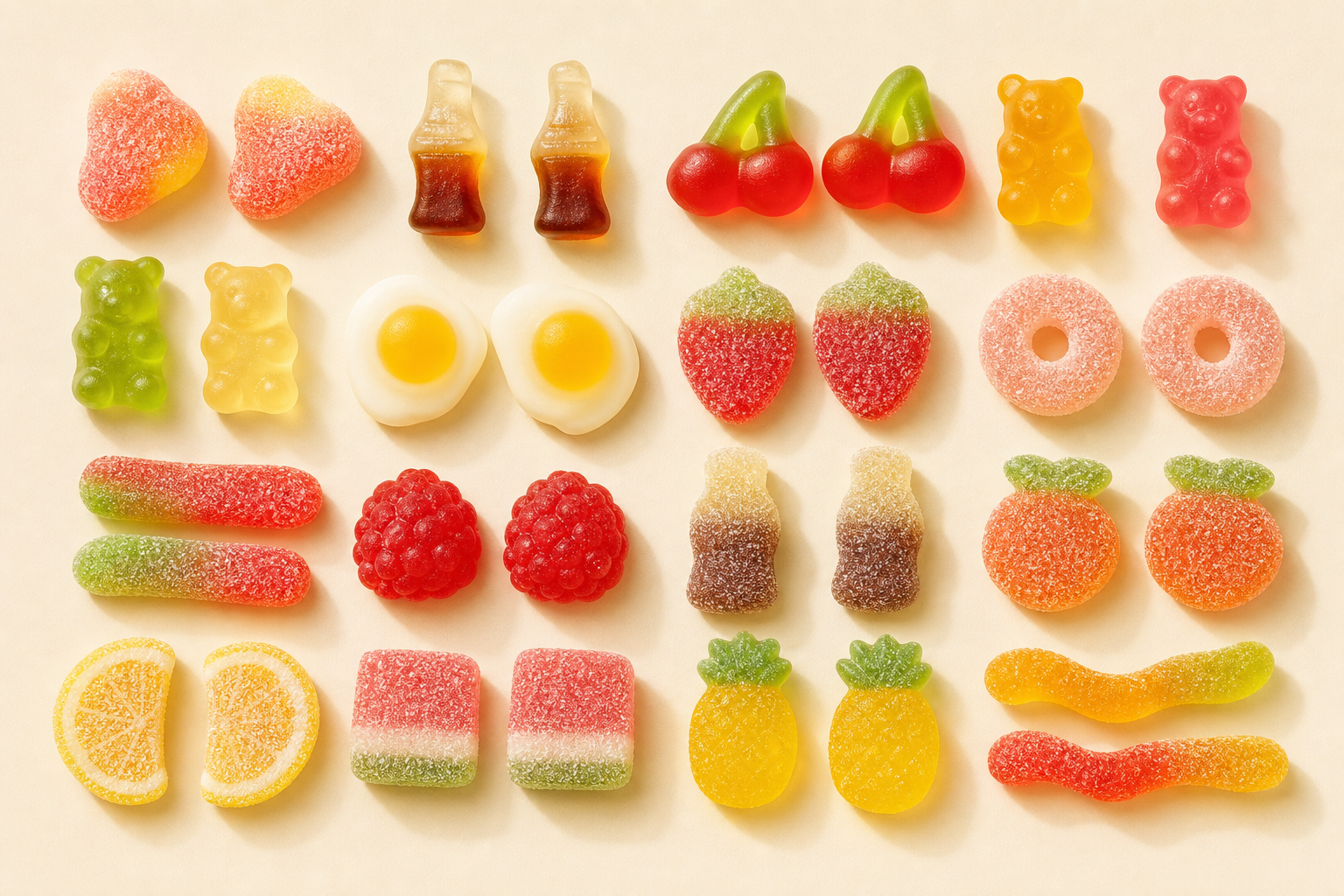 Assorted gluten-free gummy candies