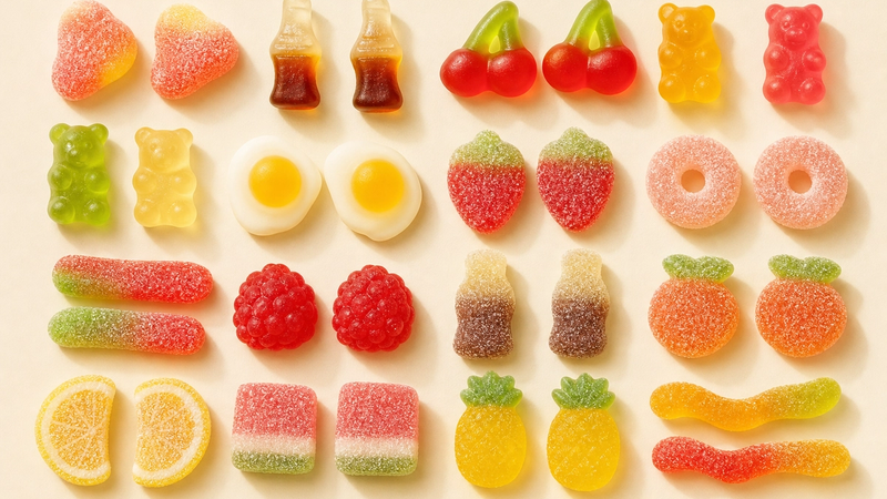 Assorted gluten-free gummy candies